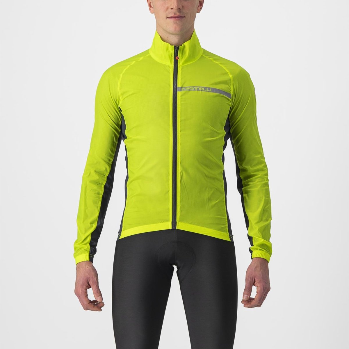 Jacheta de vant Castelli Squadra Stretch, pentru barbati, lime electric/gri inchis, XXXL