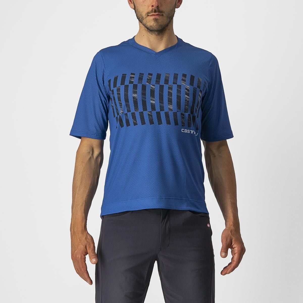 jersey cu maneca lunga castelli trail tech ls tee albastru negru xxl