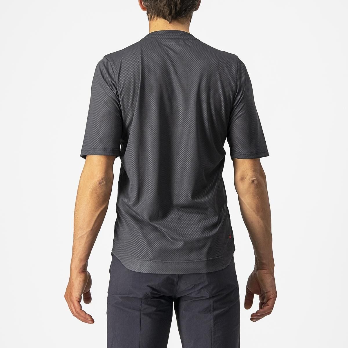 jersey cu maneca scurta castelli trail tech tee antracit galben fluo l 1