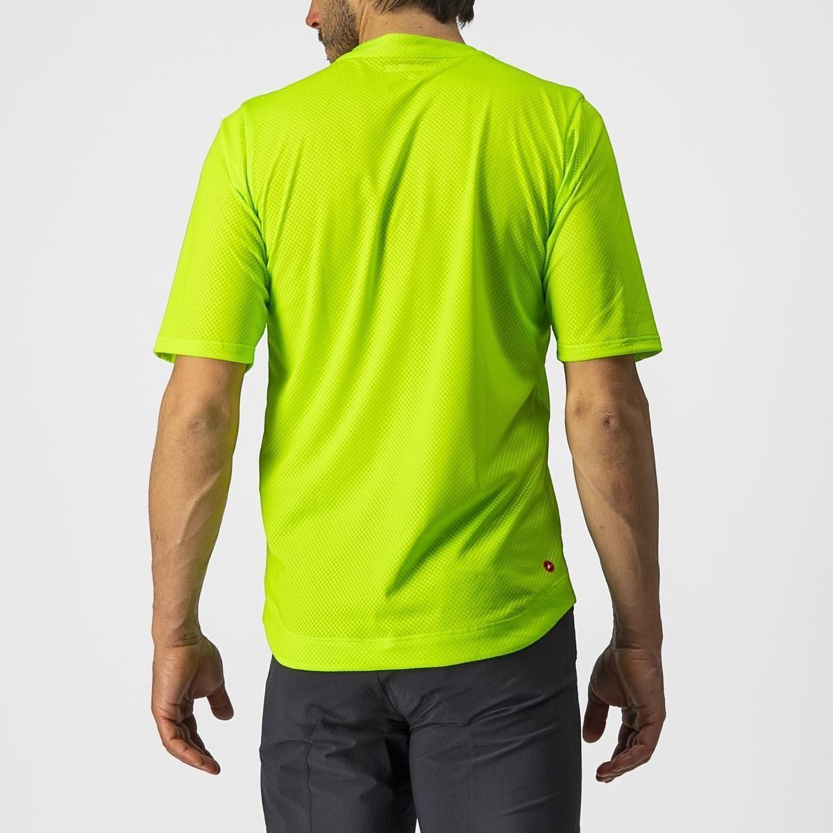 jersey cu maneca scurta castelli trail tech tee galben fluo negru l 1