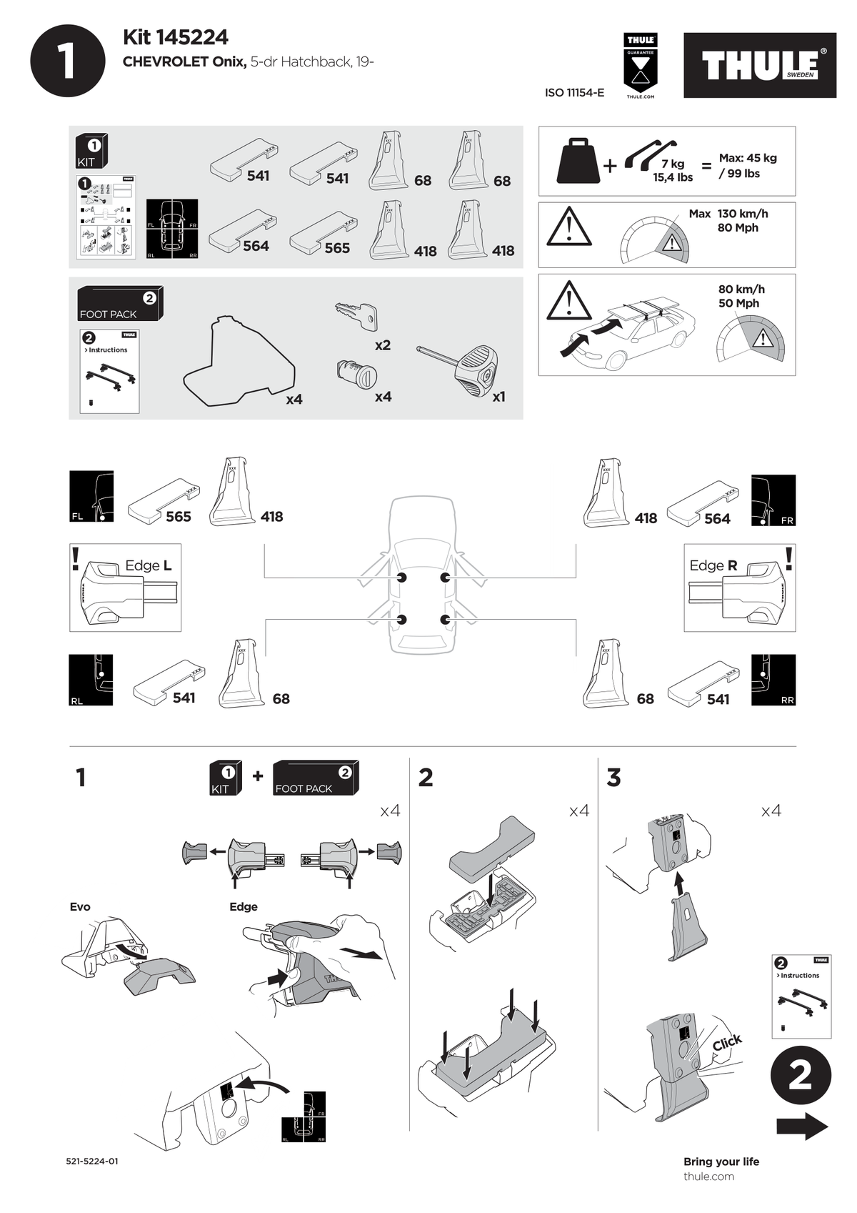 Kit Thule 145224 - instructiuni de montaj (pagina 1)