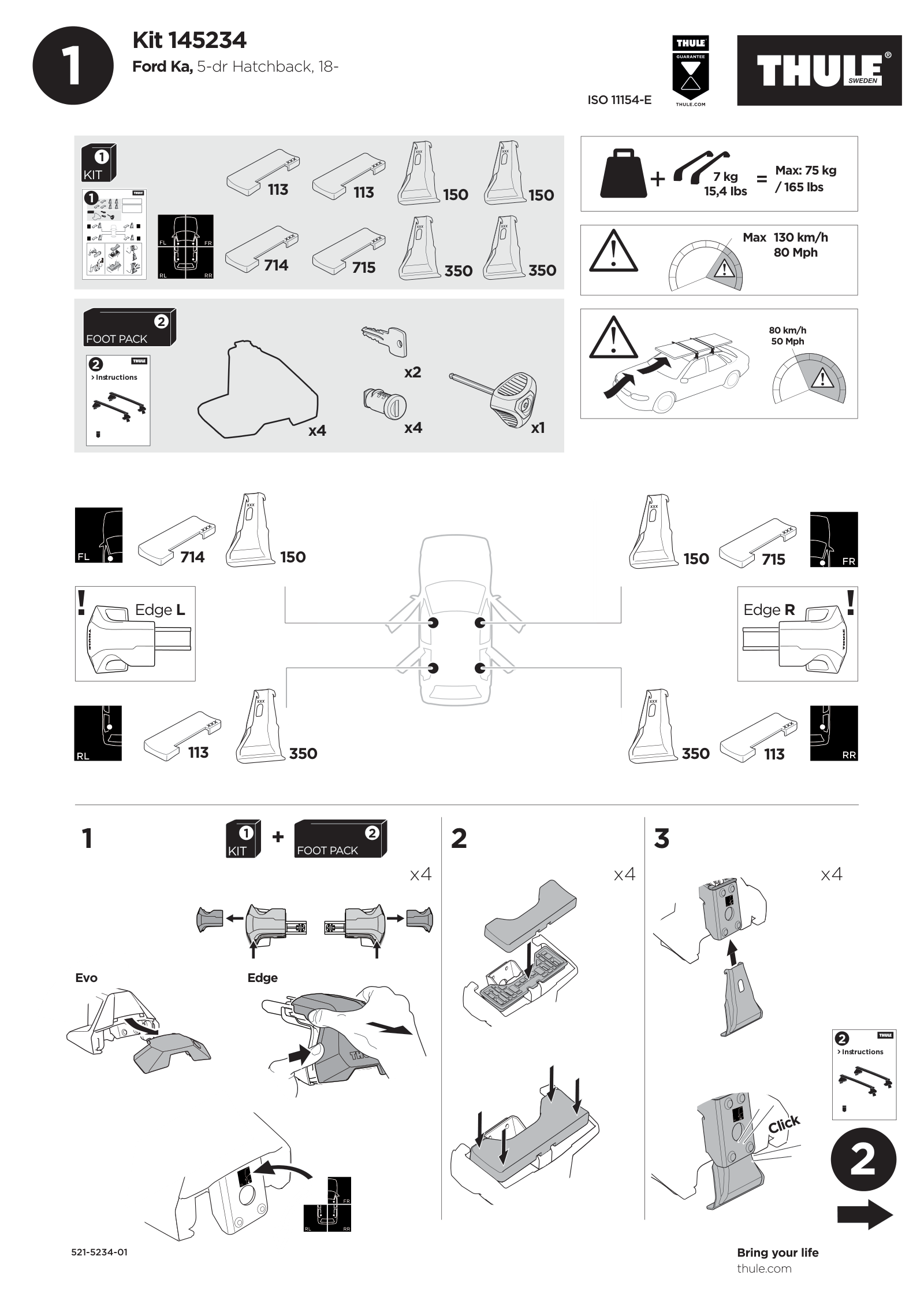 Kit Thule 145234 - instructiuni de montaj (pagina 1)