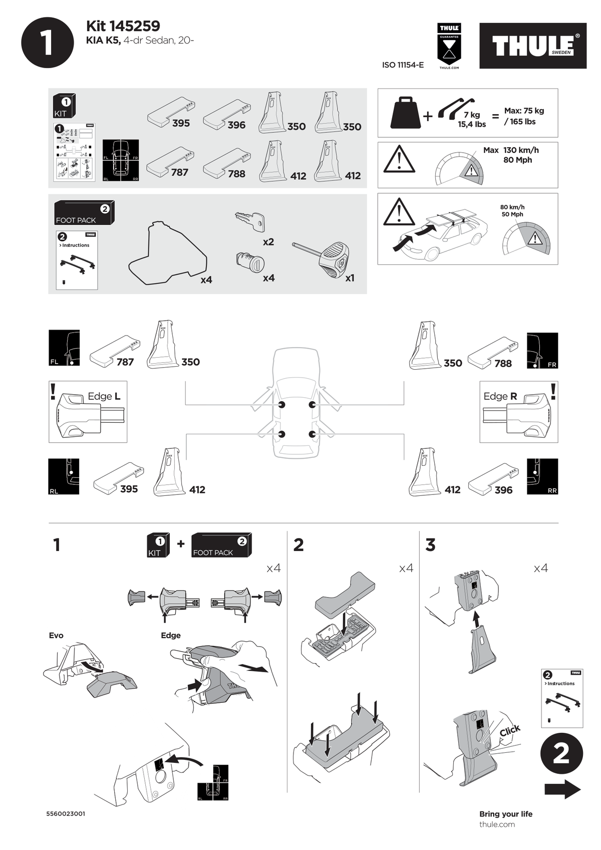 Kit Thule 145259 - instructiuni de montaj (pagina 1)