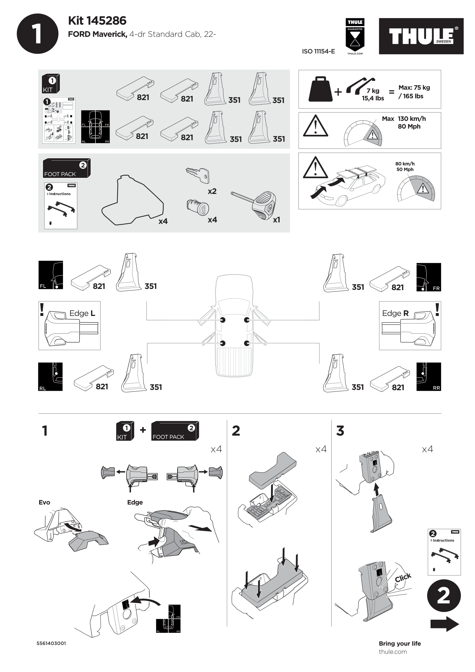 Kit Thule 145286 - instructiuni de montaj (pagina 1)