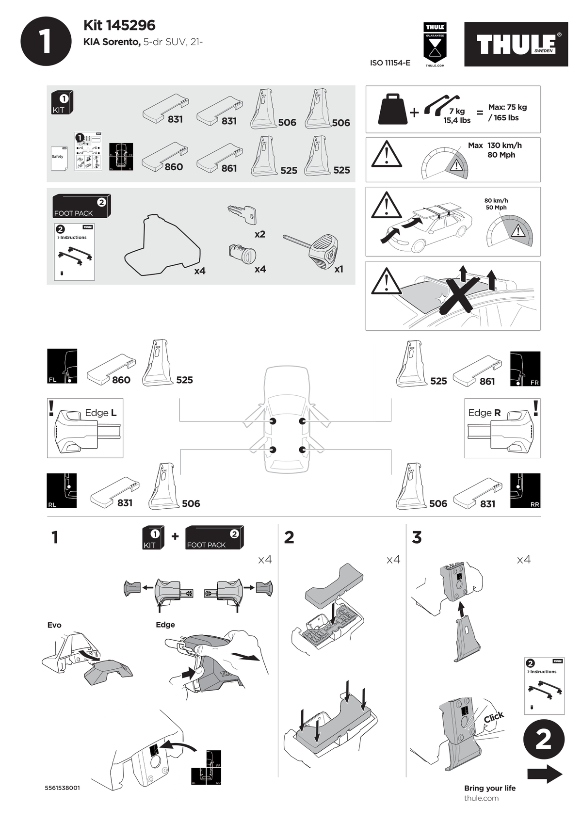 Kit Thule 145296 - instructiuni de montaj (pagina 1)