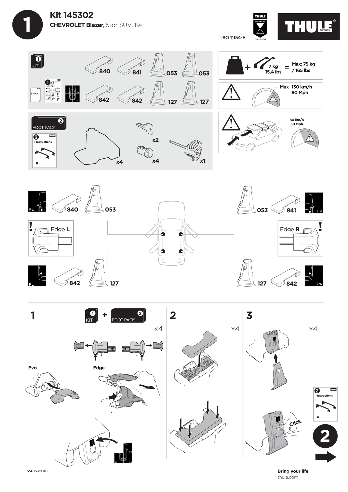 Kit Thule 145302 - instructiuni de montaj (pagina 1)