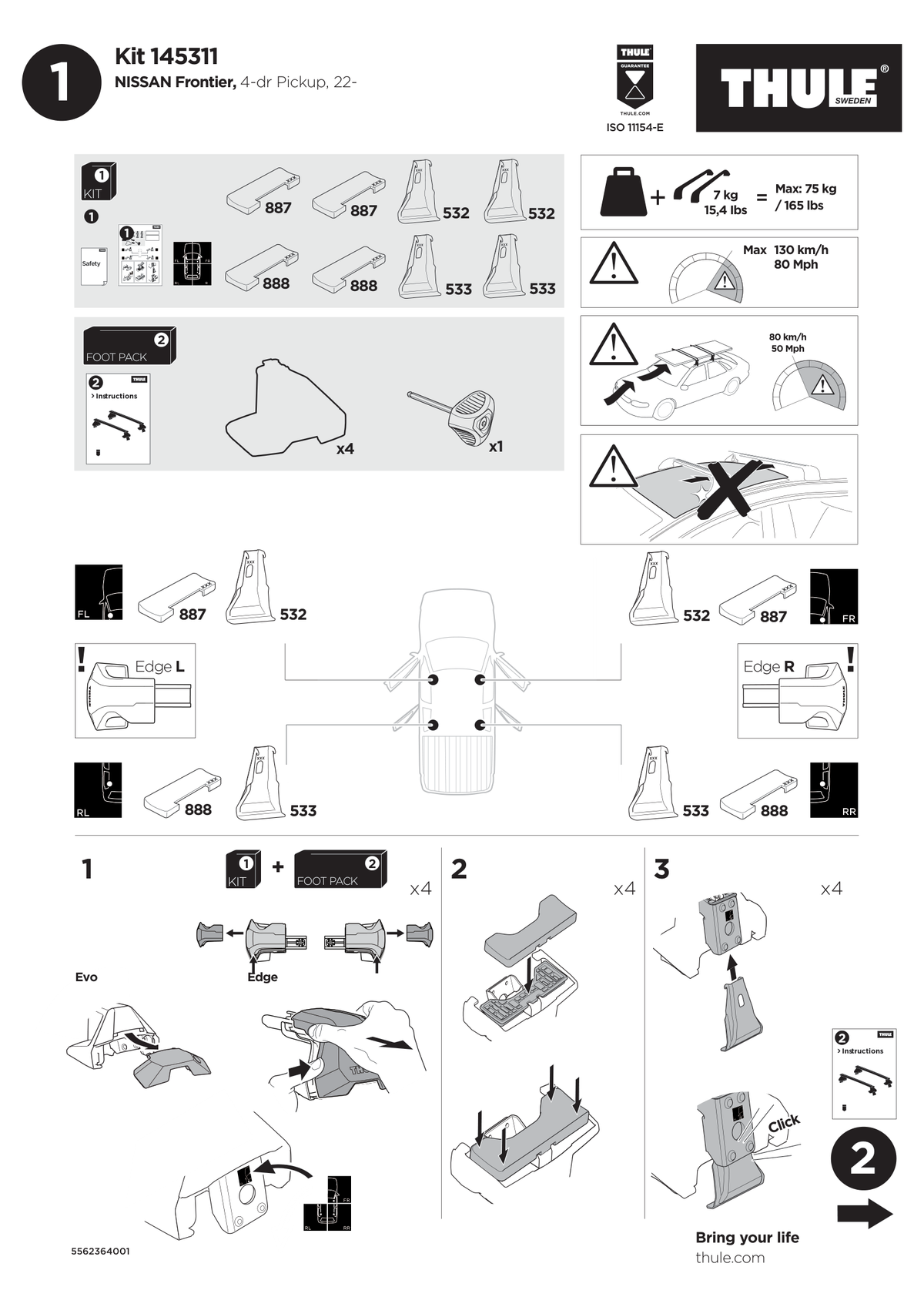 Kit Thule 145311 - instructiuni de montaj (pagina 1)