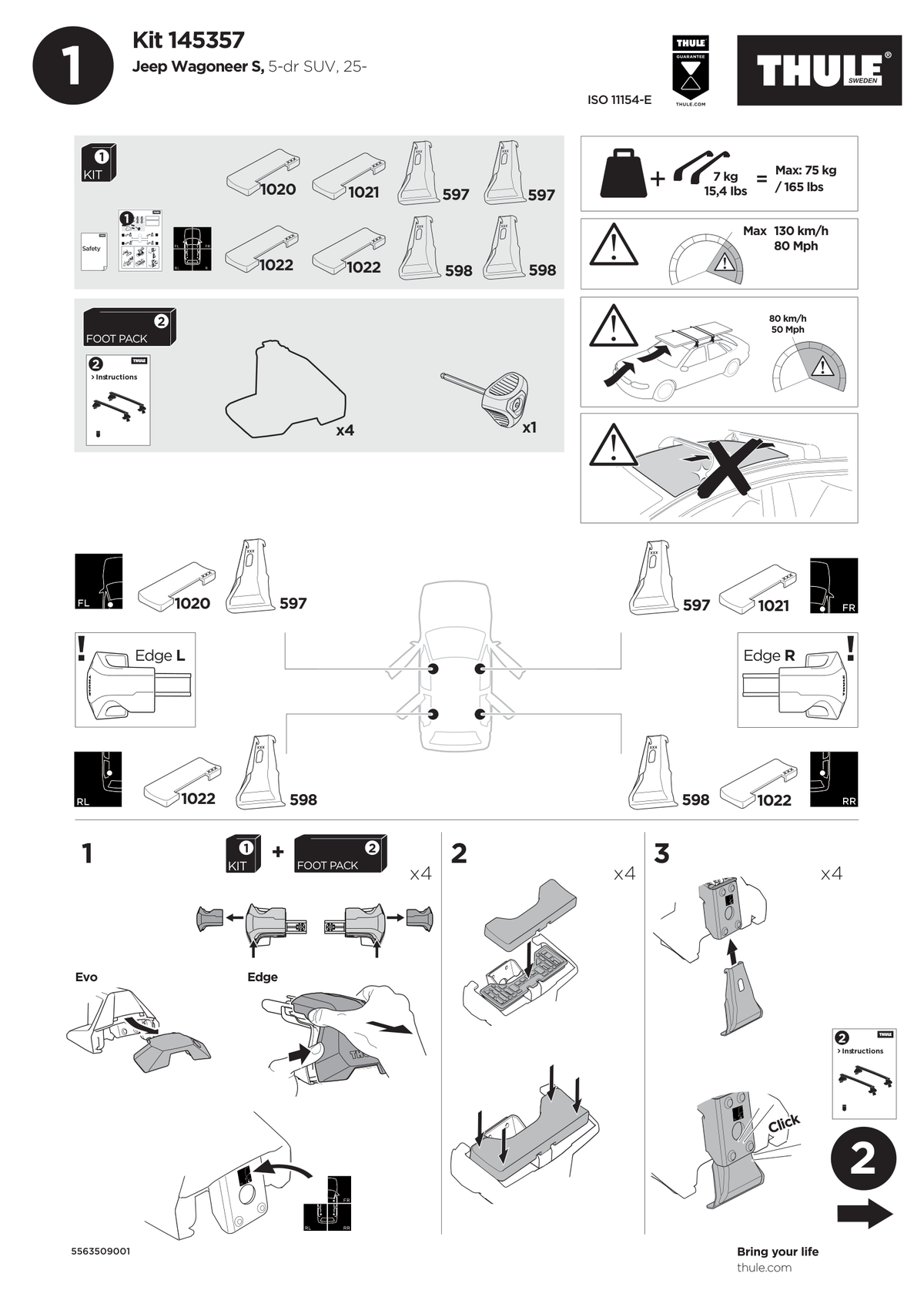 Kit Thule 145357 - instructiuni de montaj (pagina 1)