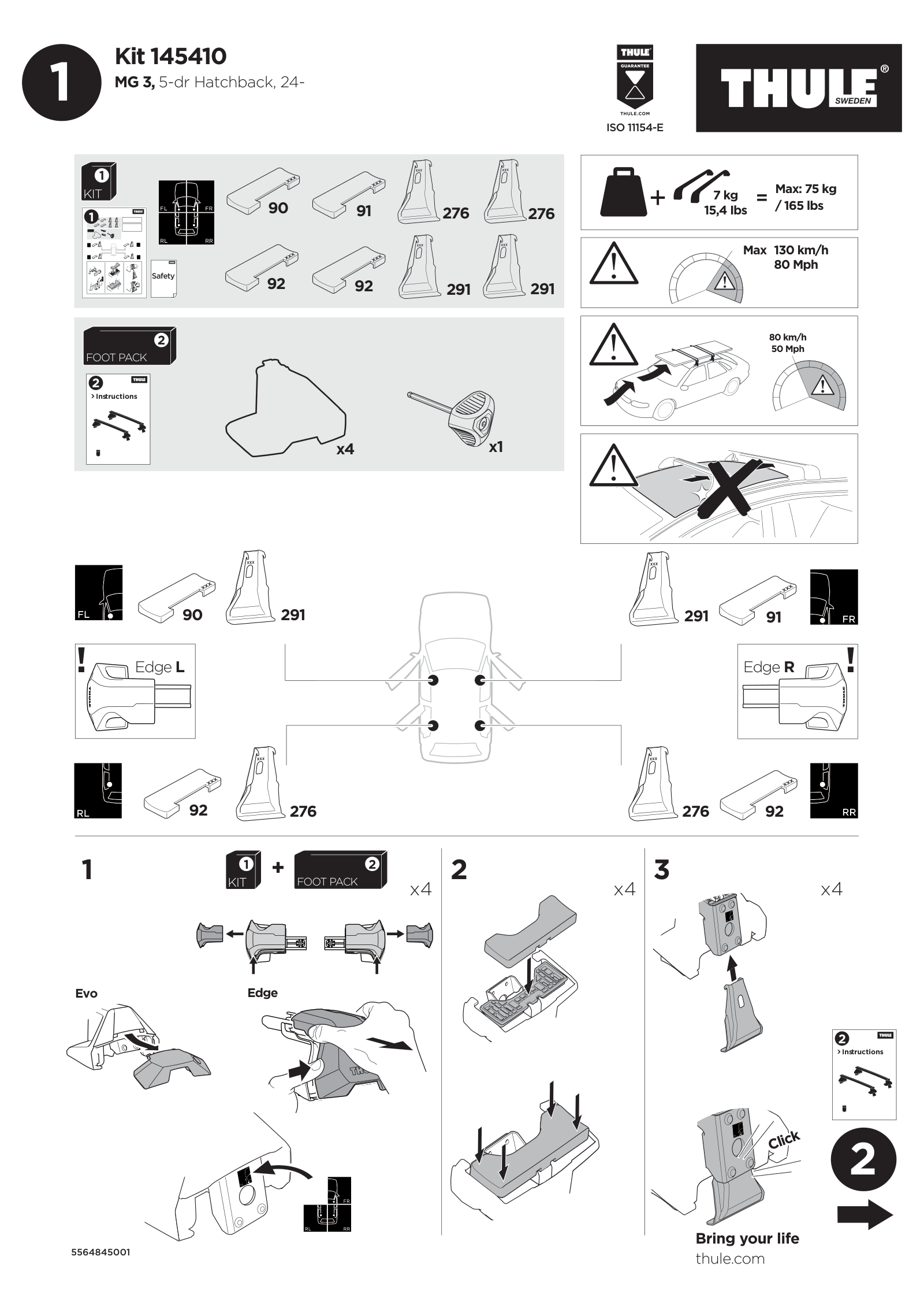 Kit Thule 145410 - instructiuni de montaj (pagina 1)