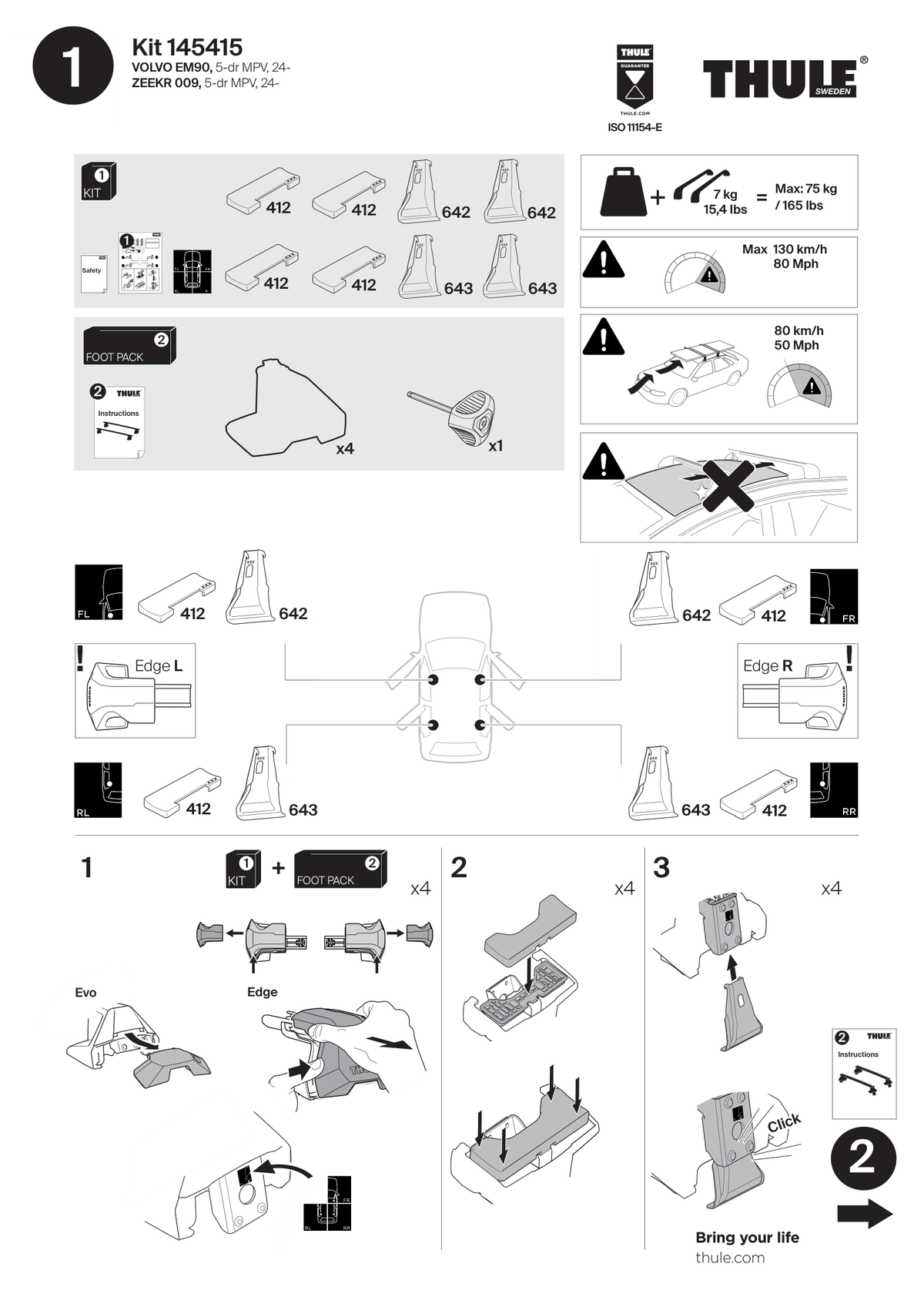 Kit Thule 145415 - instructiuni de montaj (pagina 1)