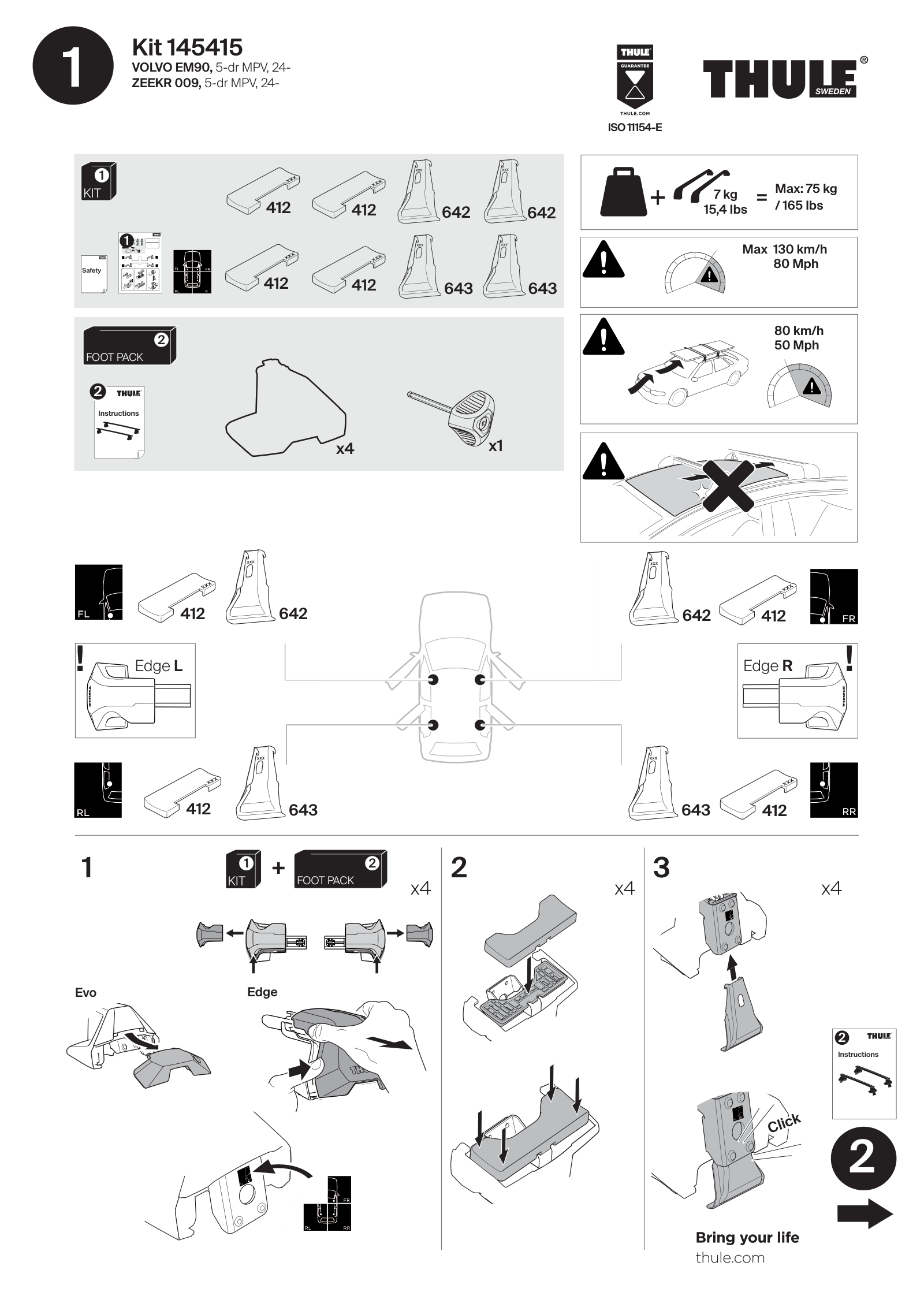 Kit Thule 145415 - instructiuni de montaj (pagina 1)