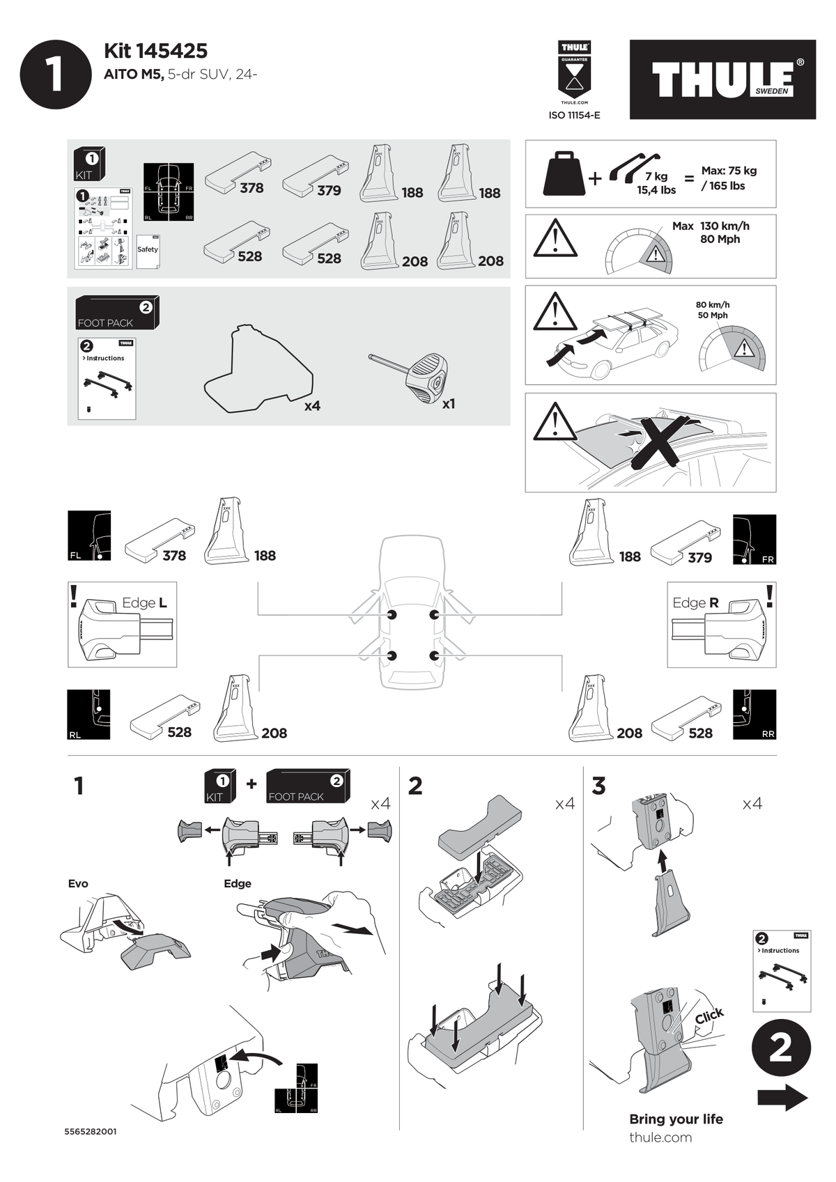 Kit Thule 145425 - instructiuni de montaj (pagina 1)