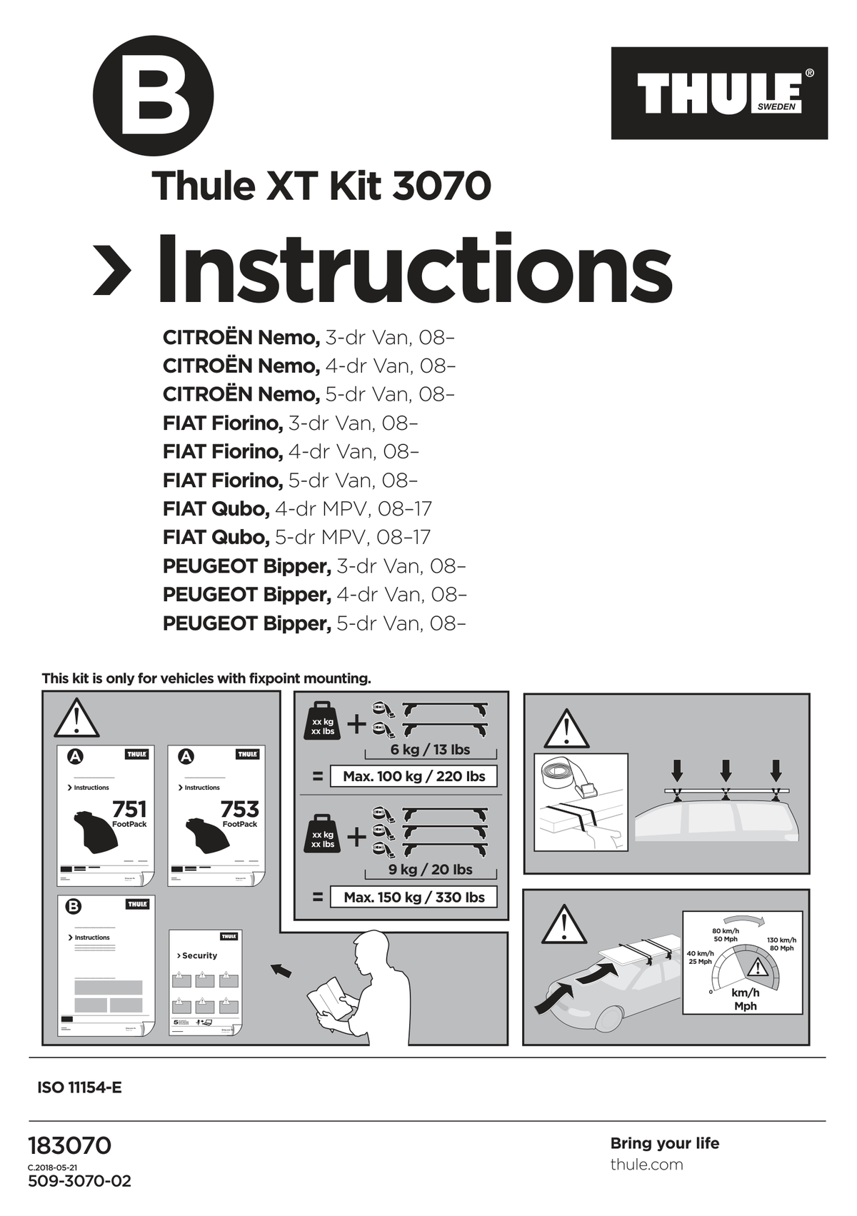 Kit Thule 183070 - instructiuni de montaj (pagina 1)