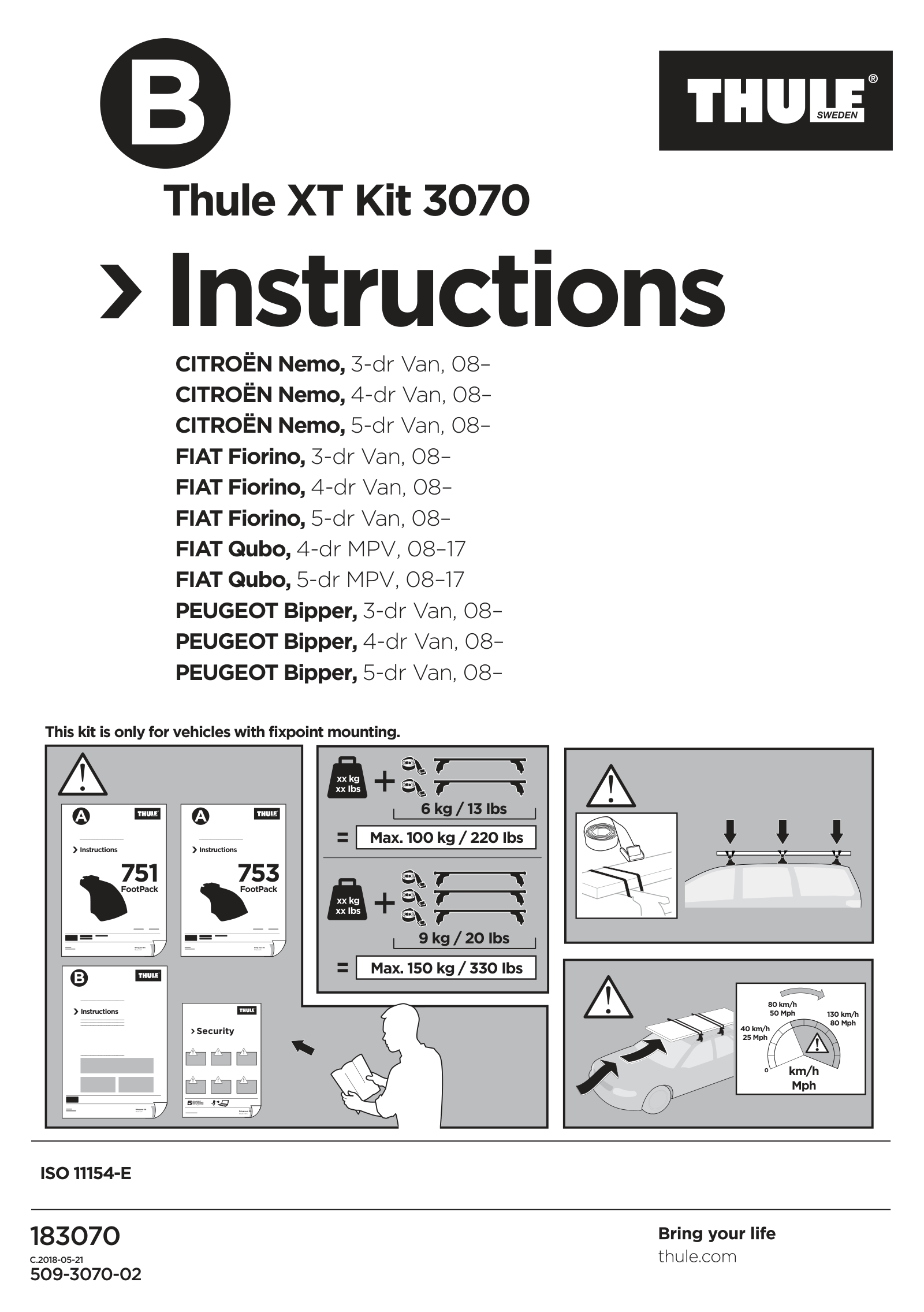 Kit Thule 183070 - instructiuni de montaj (pagina 1)