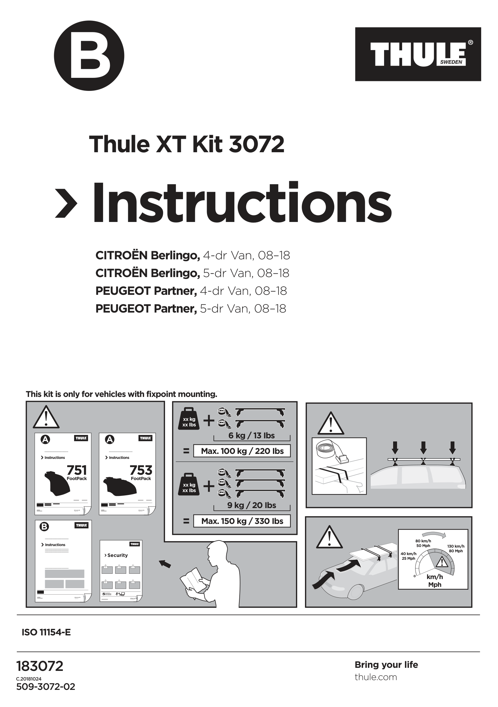 Kit Thule 183072 - instructiuni de montaj (pagina 1)