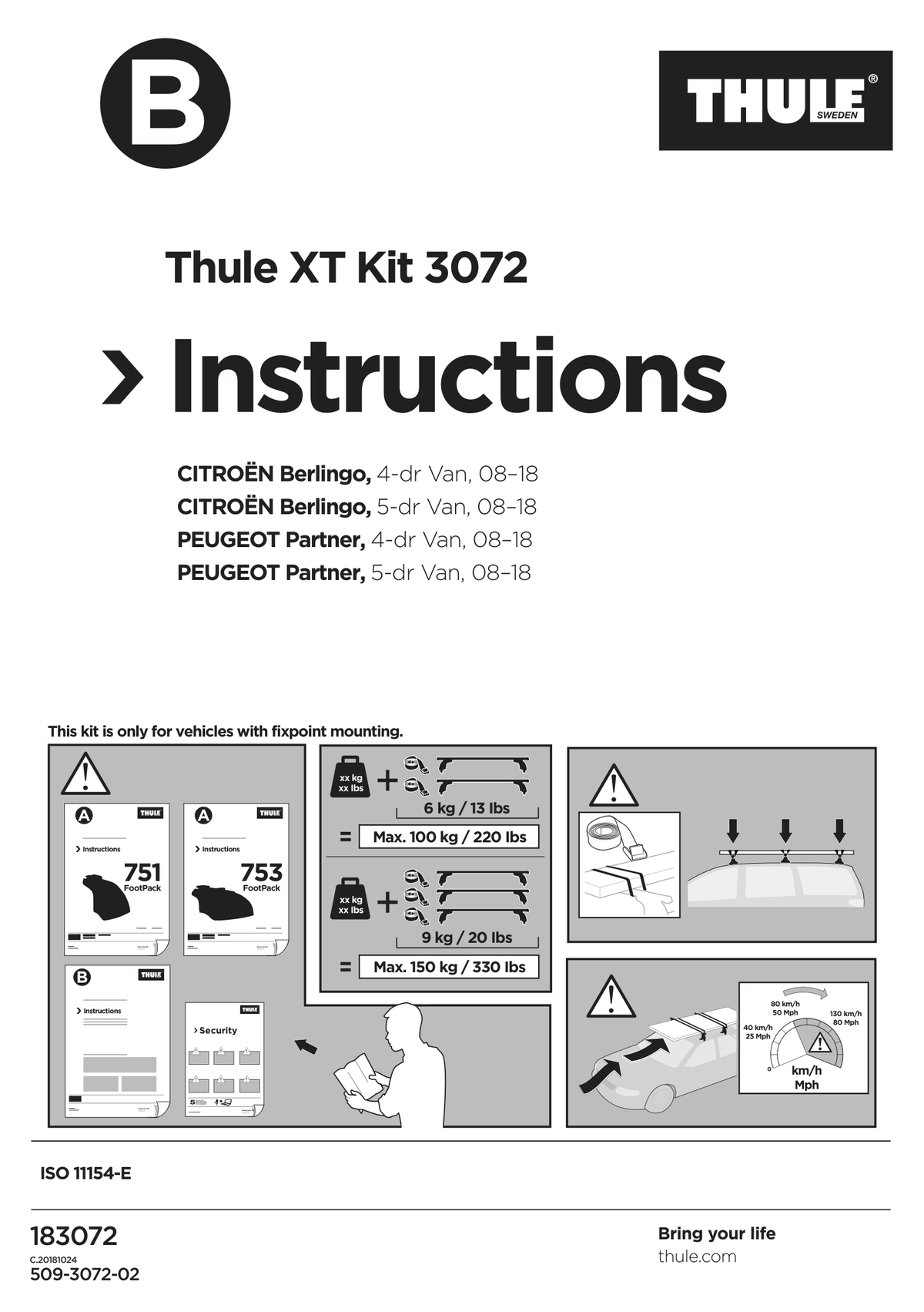Kit Thule 183072 - instructiuni de montaj (pagina 1)