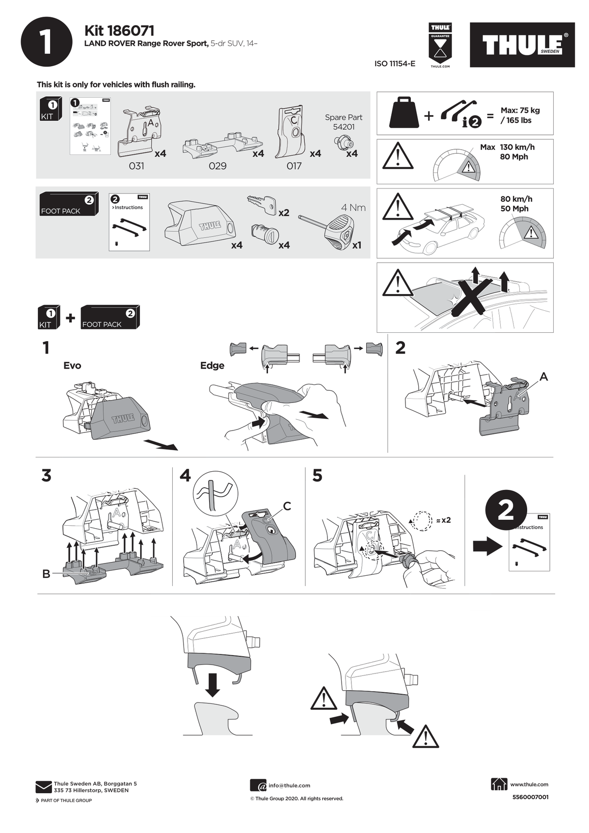 Kit Thule 186071 - instructiuni de montaj (pagina 1)