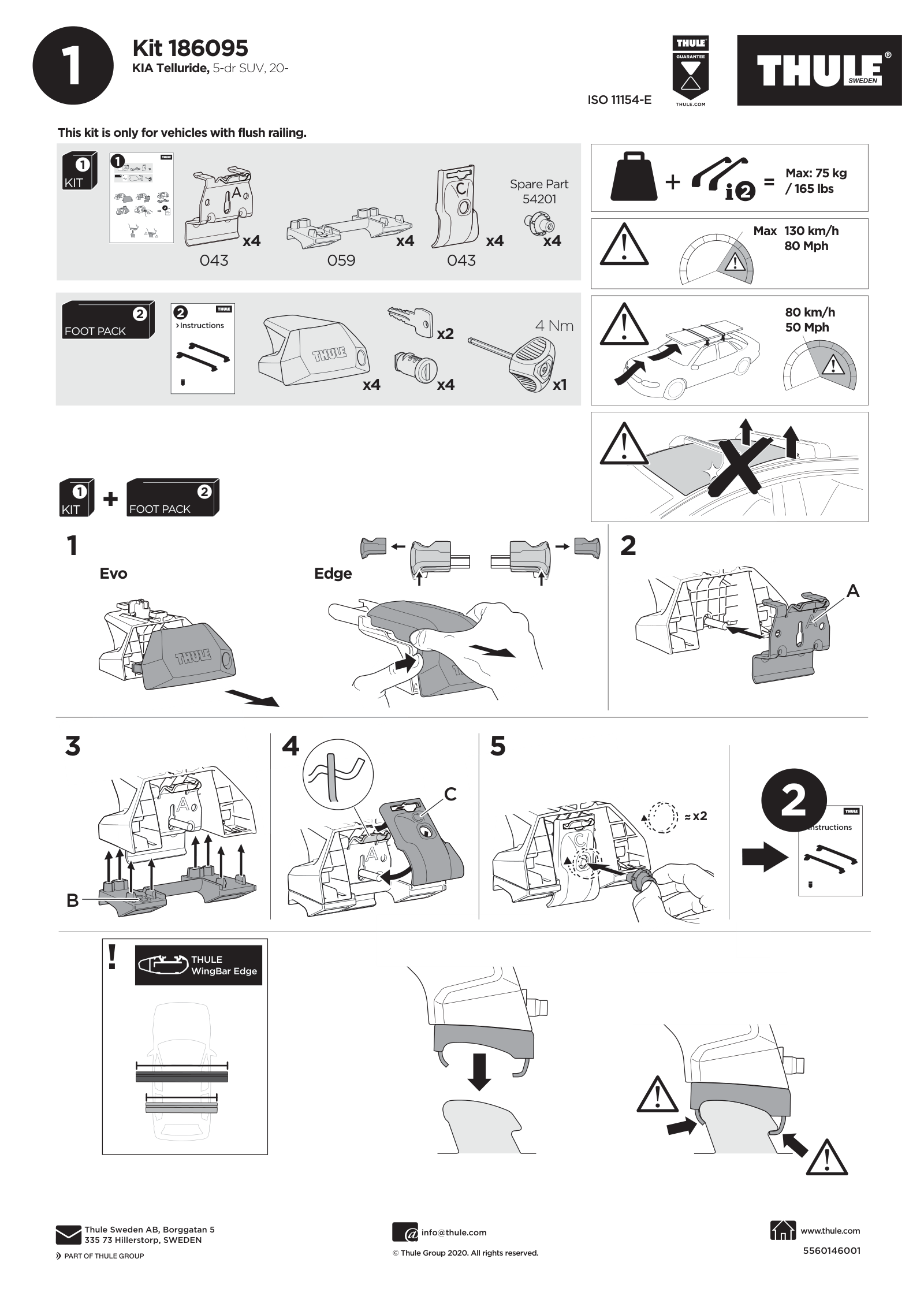 Kit Thule 186095 - instructiuni de montaj (pagina 1)