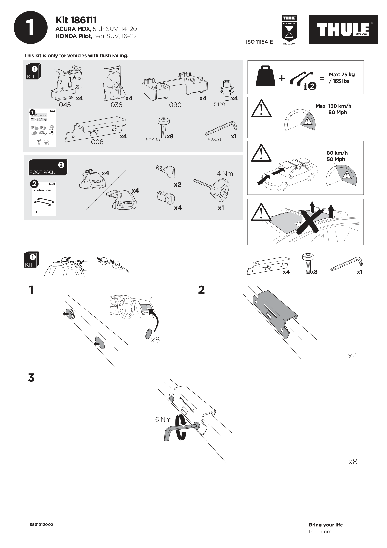 Kit Thule 186111 - instructiuni de montaj (pagina 1)
