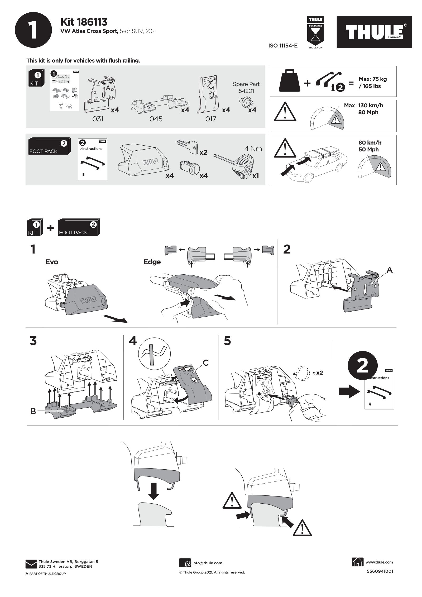 Kit Thule 186113 - instructiuni de montaj (pagina 1)