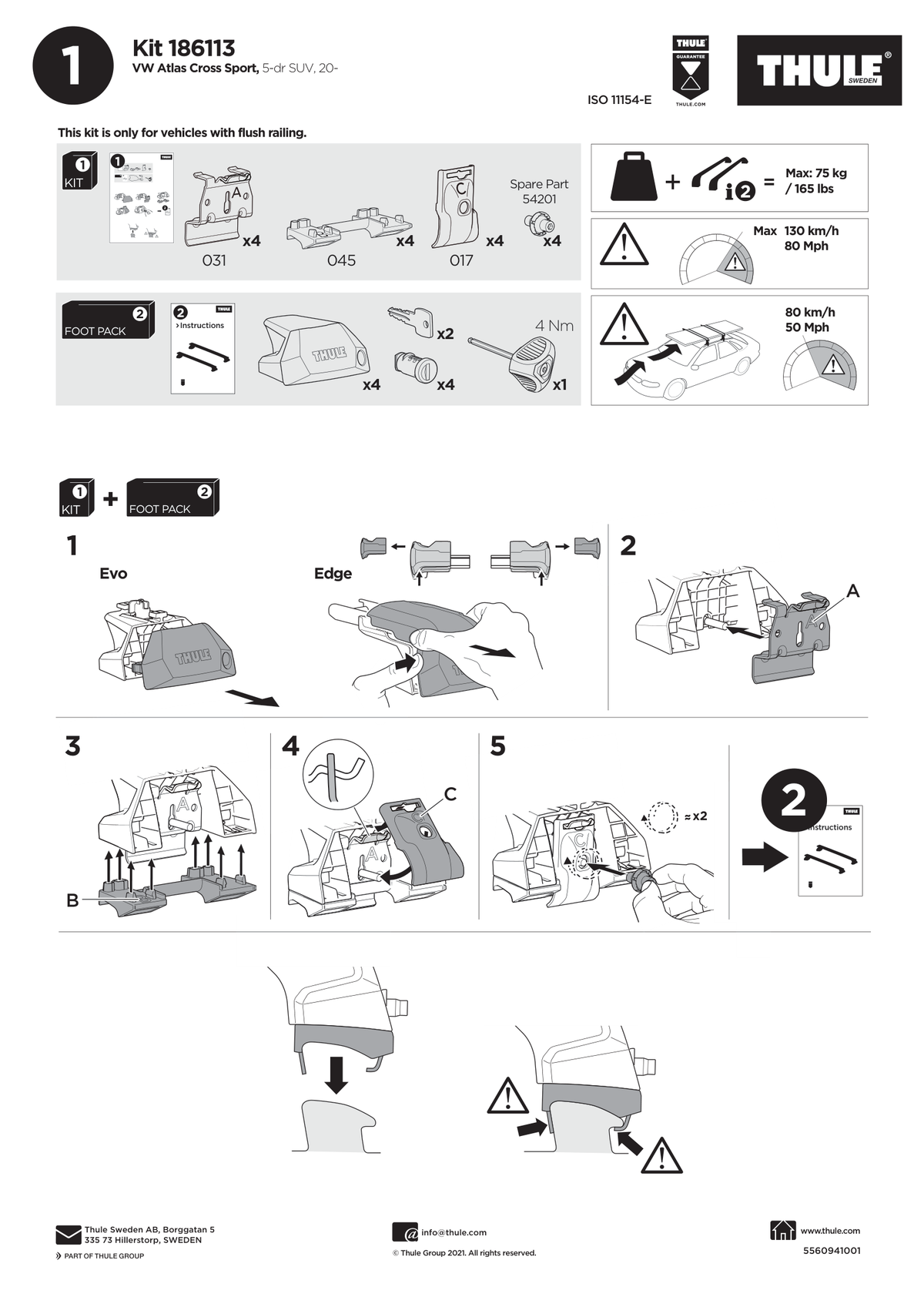 Kit Thule 186113 - instructiuni de montaj (pagina 1)