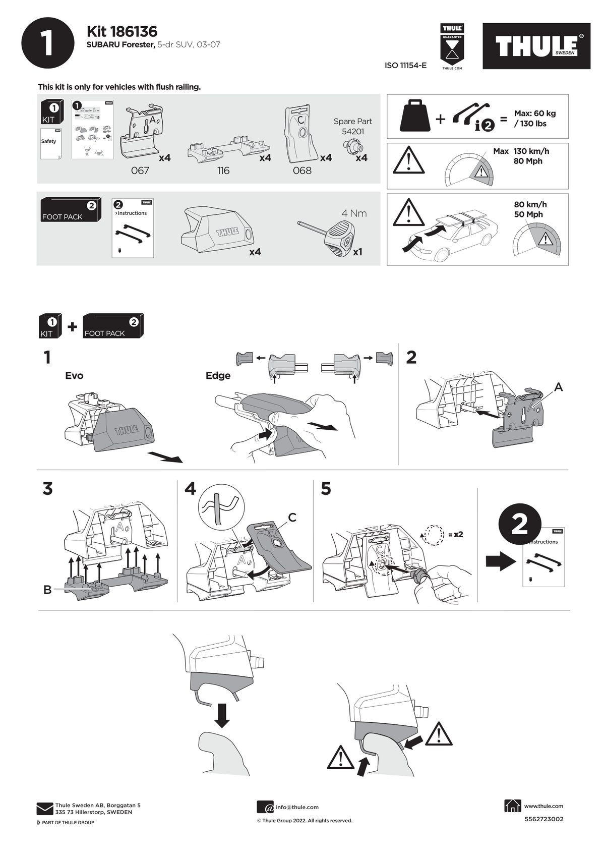 Kit Thule 186136 - instructiuni de montaj (pagina 1)