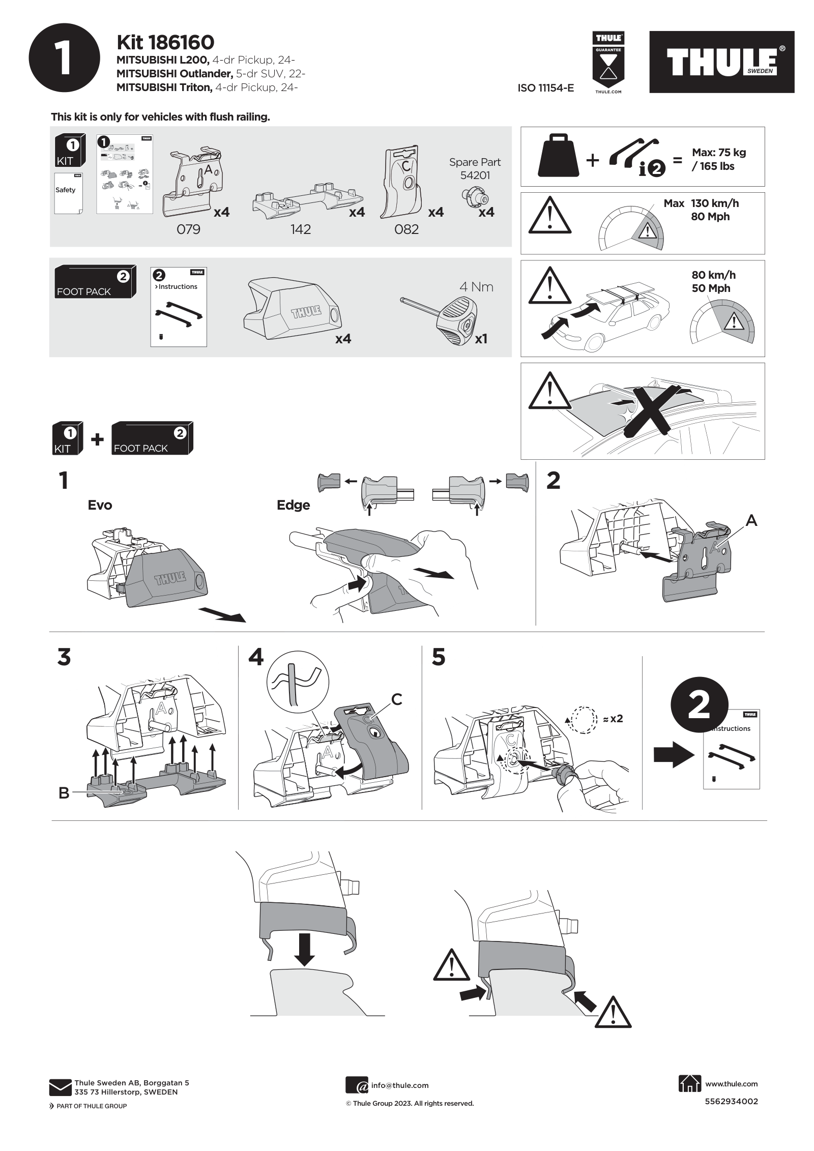 Kit Thule 186160 - instructiuni de montaj (pagina 1)