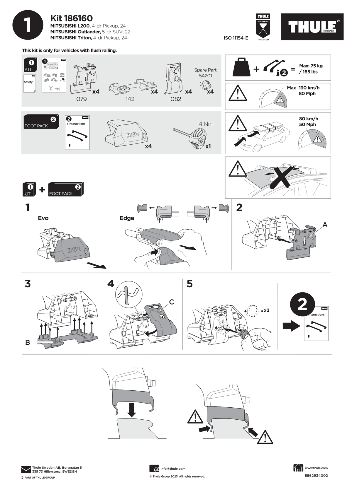 Kit Thule 186160 - instructiuni de montaj (pagina 1)