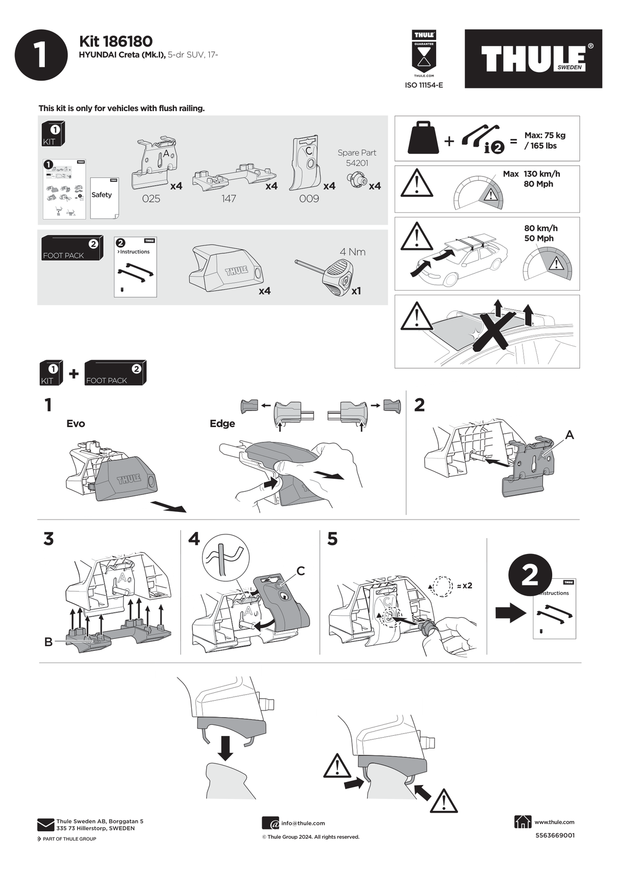 Kit Thule 186180 - instructiuni de montaj (pagina 1)
