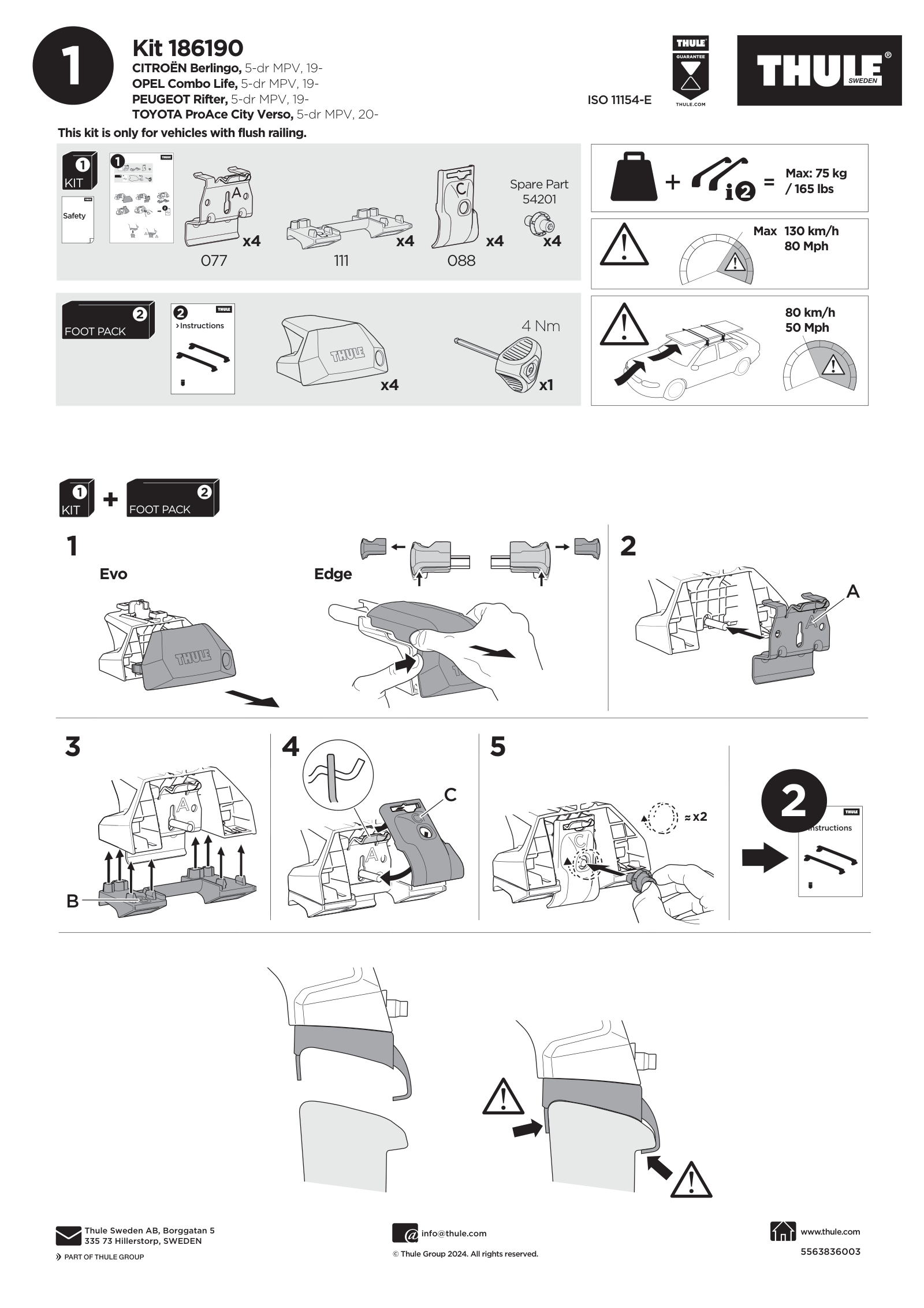 Kit Thule 186190 - instructiuni de montaj (pagina 1)