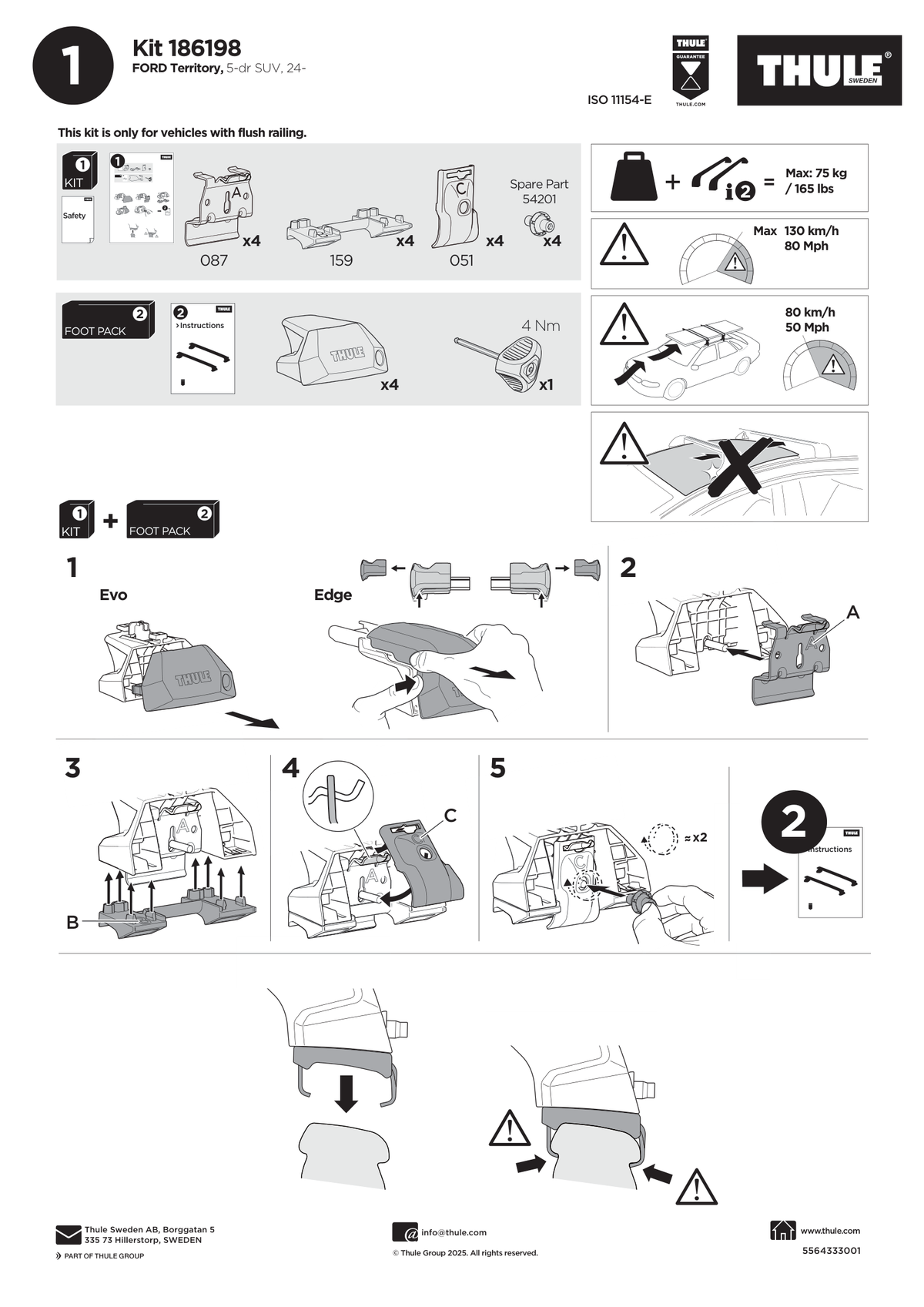 Kit Thule 186198 - instructiuni de montaj (pagina 1)