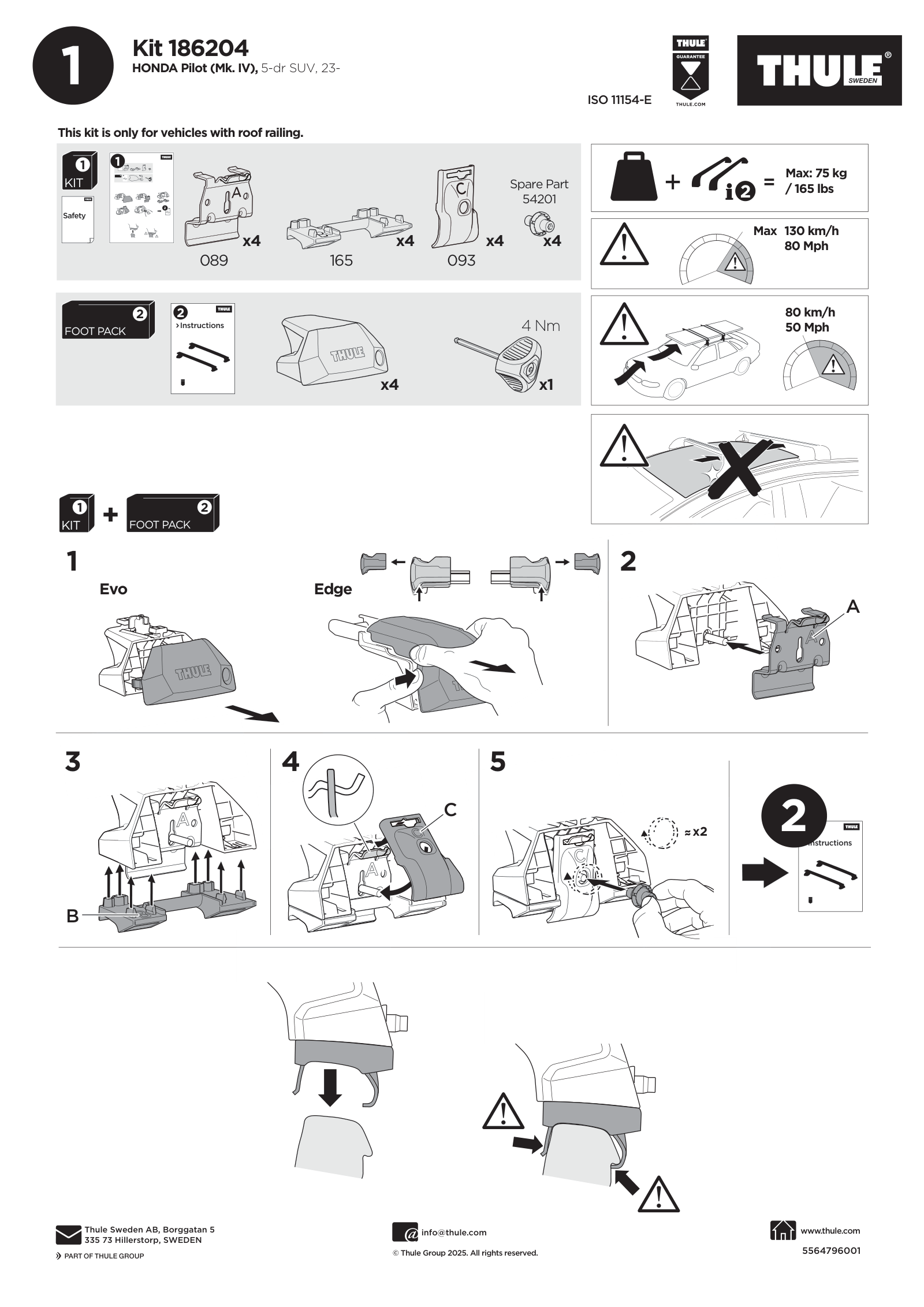Kit Thule 186204 - instructiuni de montaj (pagina 1)