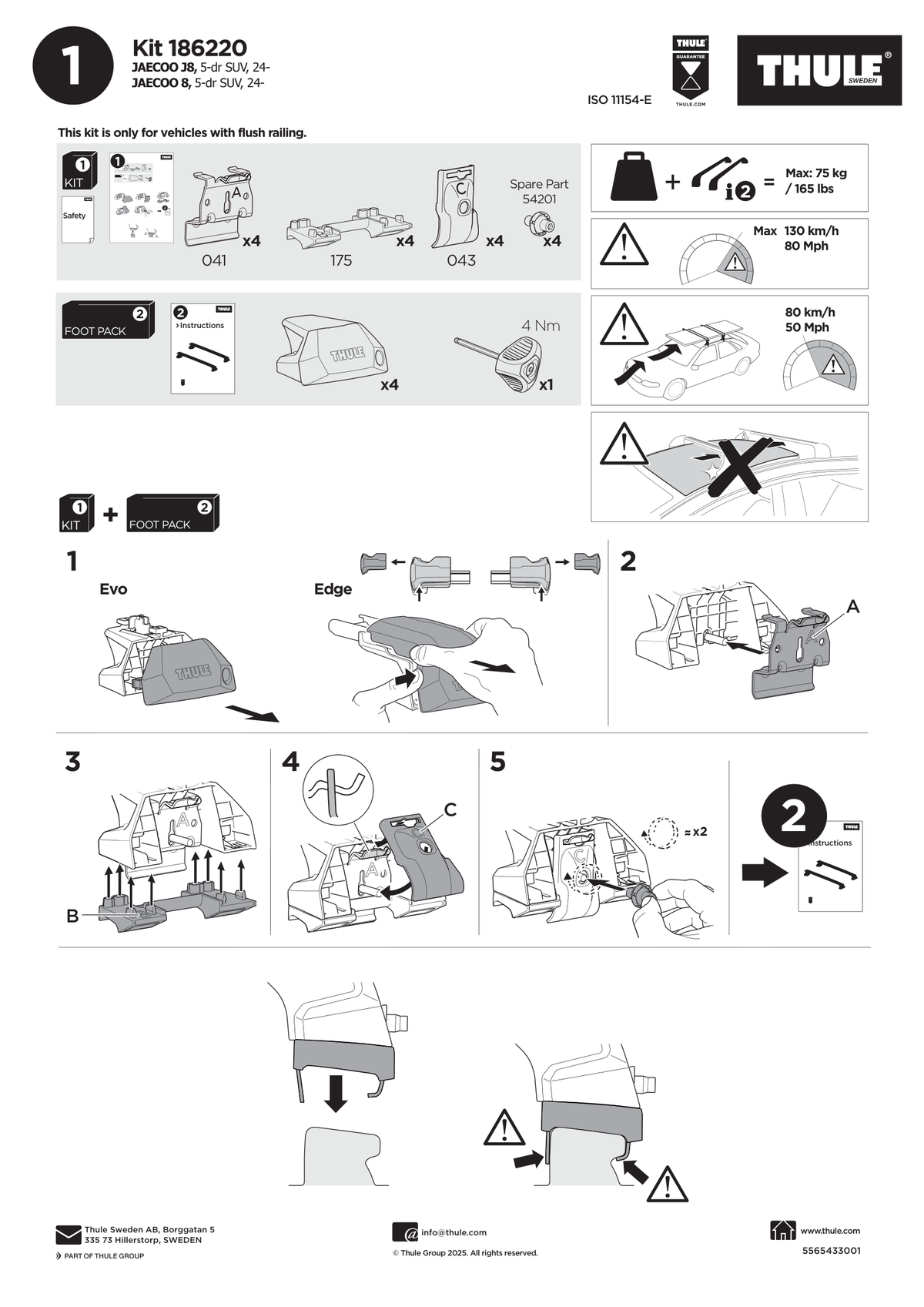 Kit Thule 186220 - instructiuni de montaj (pagina 1)