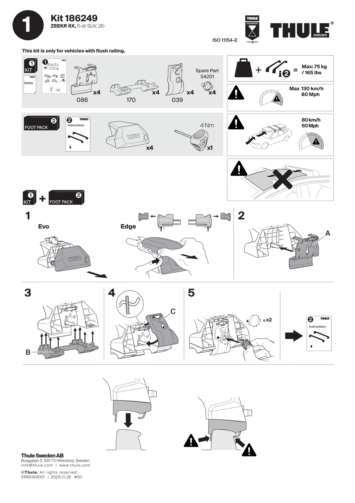 Kit Thule 186249 - instructiuni de montaj (pagina 1)