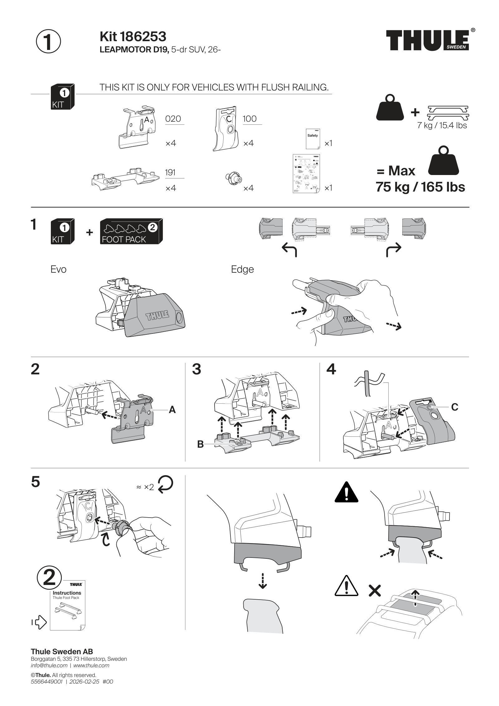 Kit Thule 186253 - instructiuni de montaj (pagina 1)