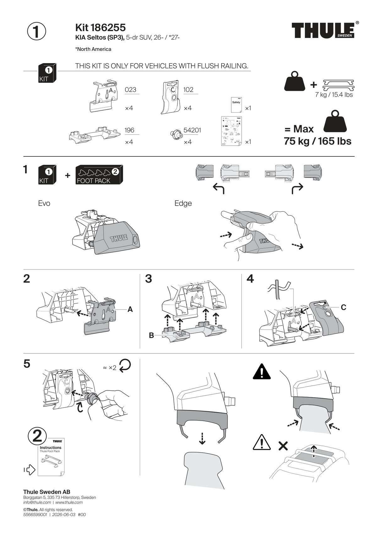 Kit Thule 186255 - instructiuni de montaj (pagina 1)