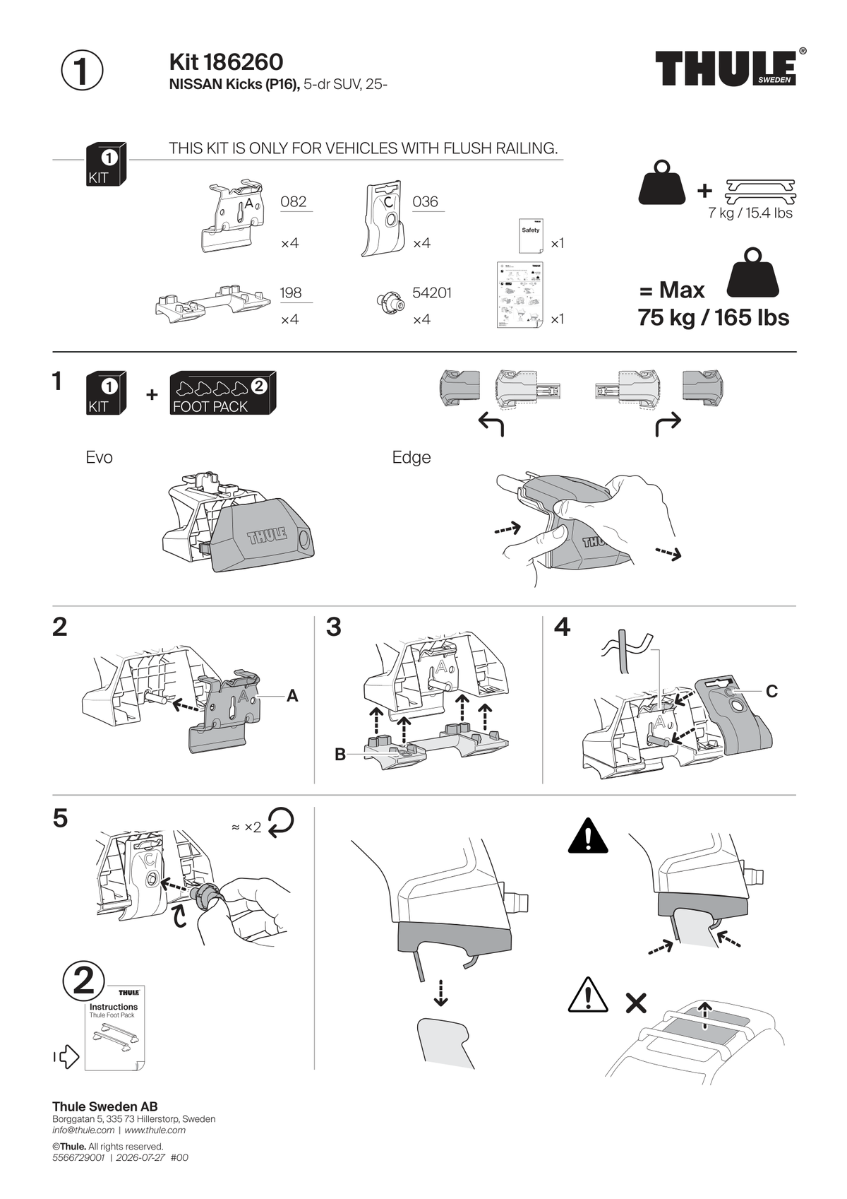 Kit Thule 186260 - instructiuni de montaj (pagina 1)