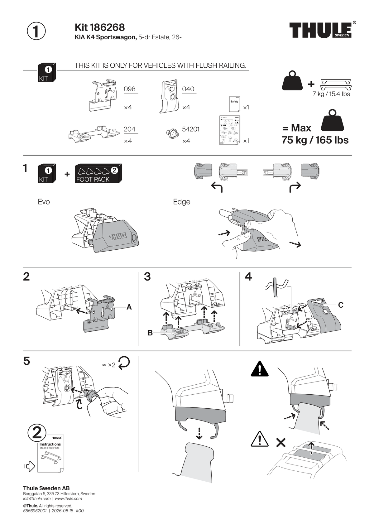 Kit Thule 186268 - instructiuni de montaj (pagina 1)