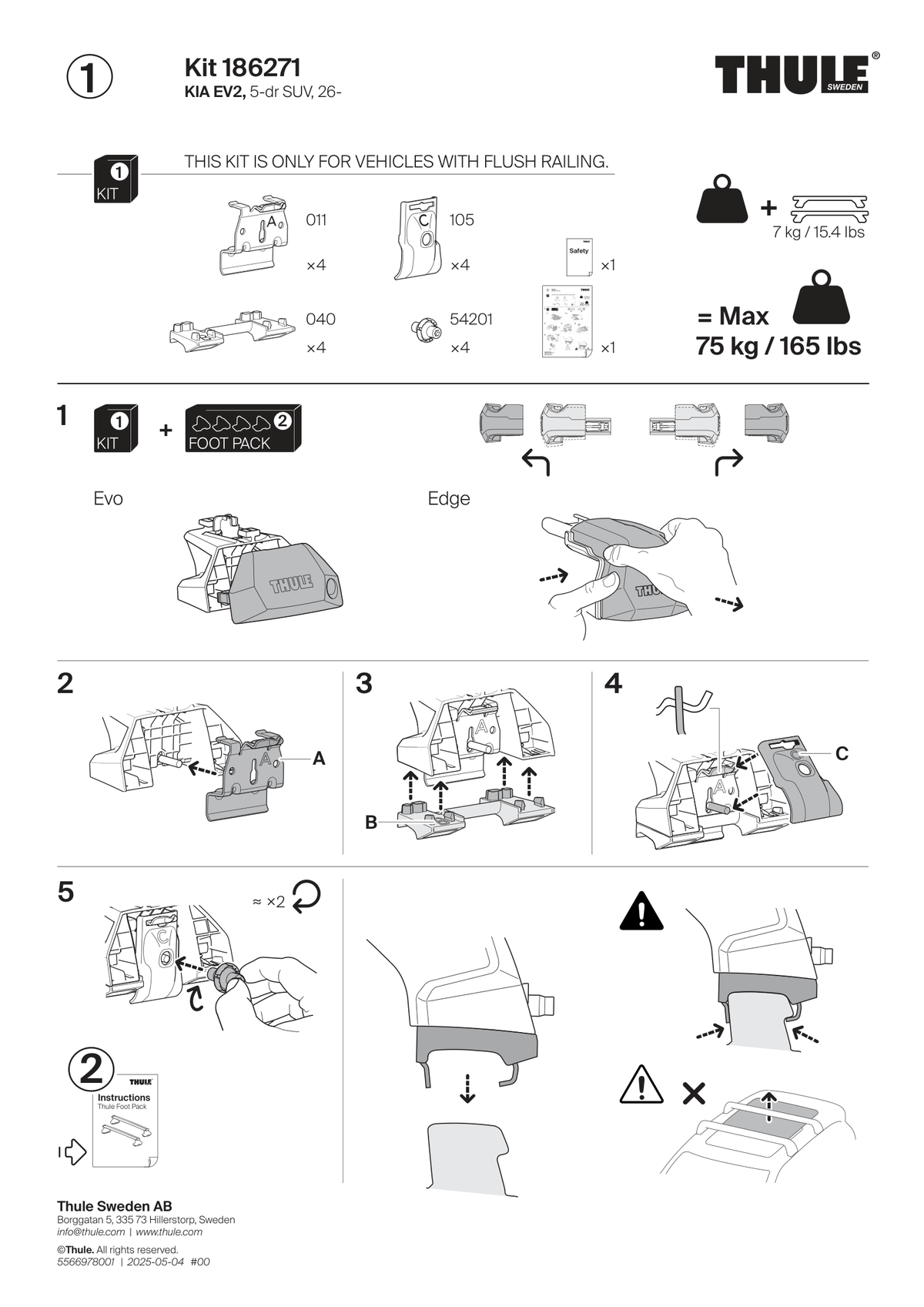 Kit Thule 186271 - instructiuni de montaj (pagina 1)