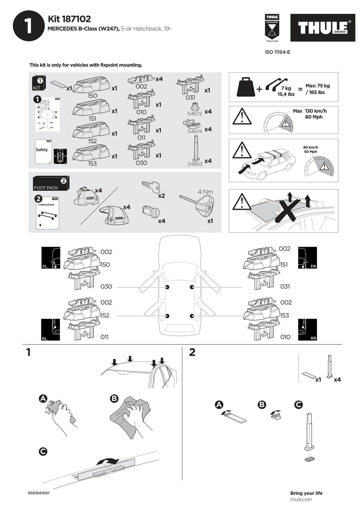 Kit Thule 187102 - instructiuni de montaj (pagina 1)