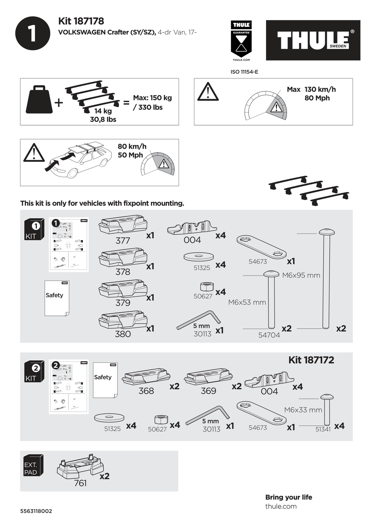 Kit Thule 187178 - instructiuni de montaj (pagina 1)