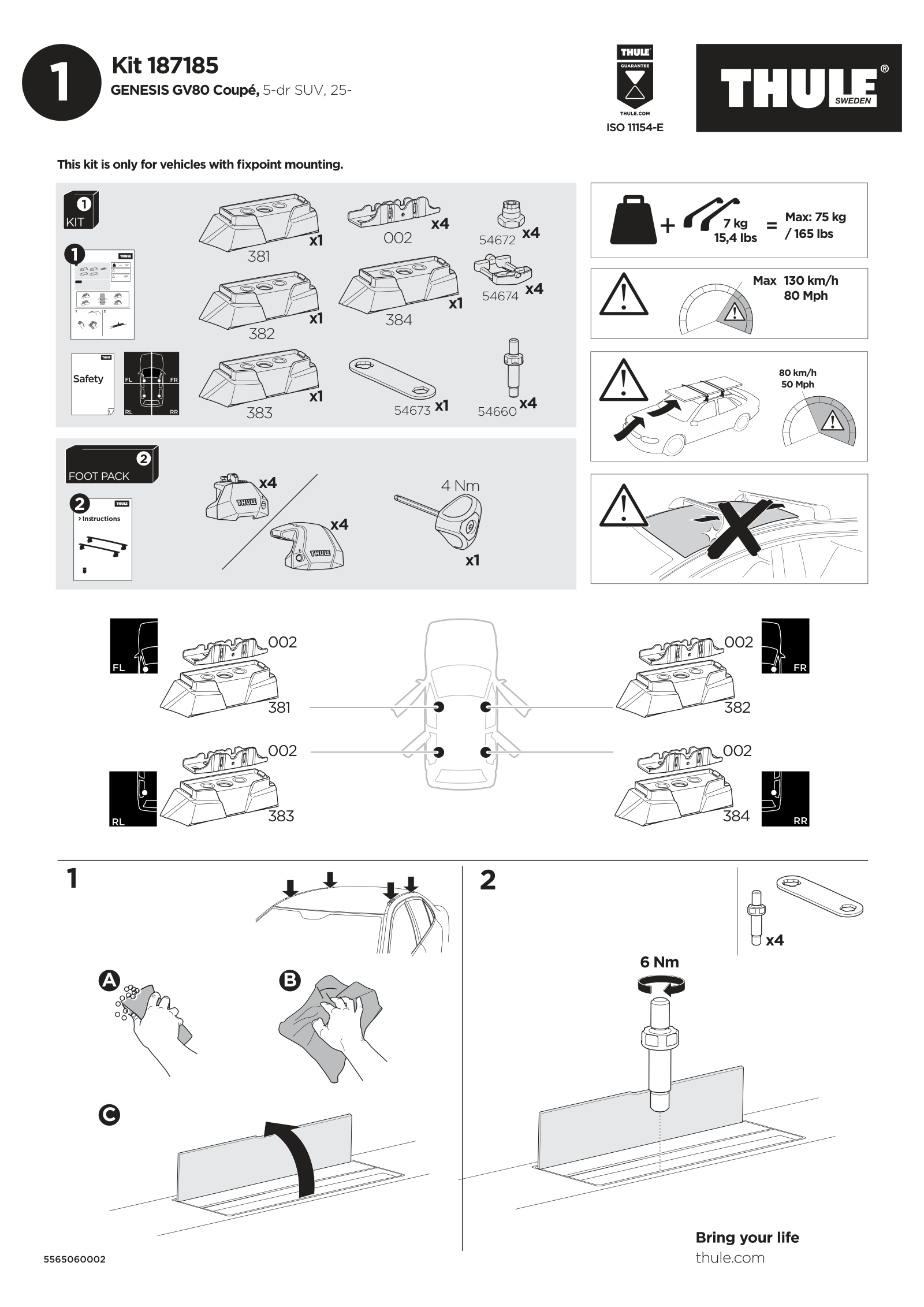 Kit Thule 187185 - instructiuni de montaj (pagina 1)