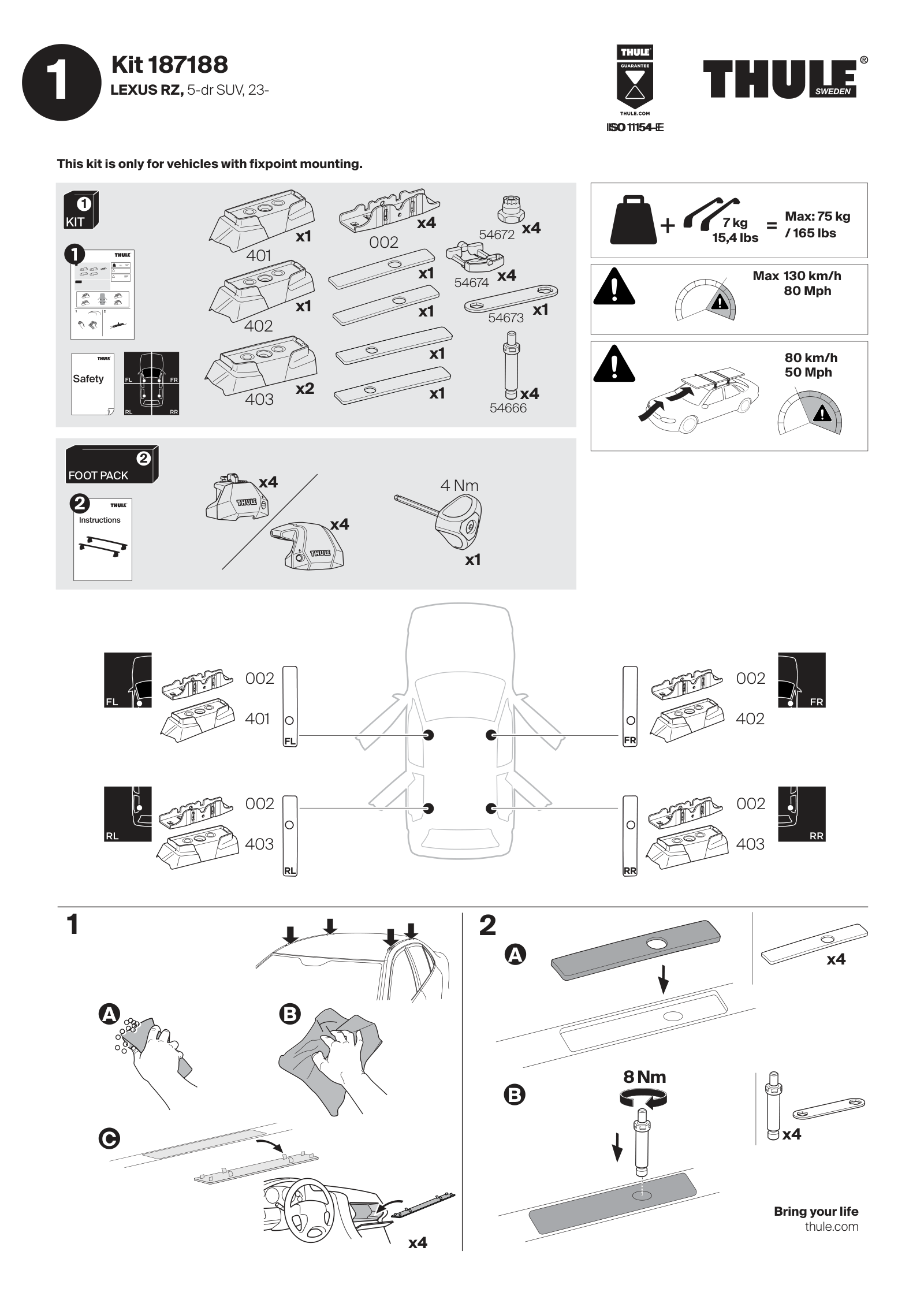 Kit Thule 187188 - instructiuni de montaj (pagina 1)