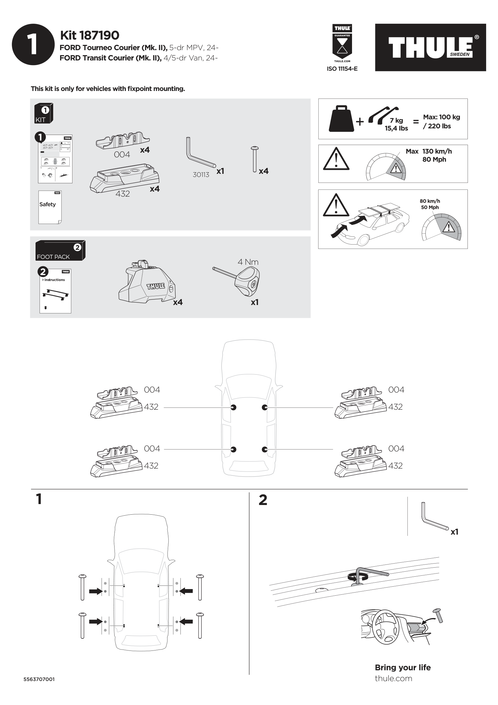 Kit Thule 187190 - instructiuni de montaj (pagina 1)
