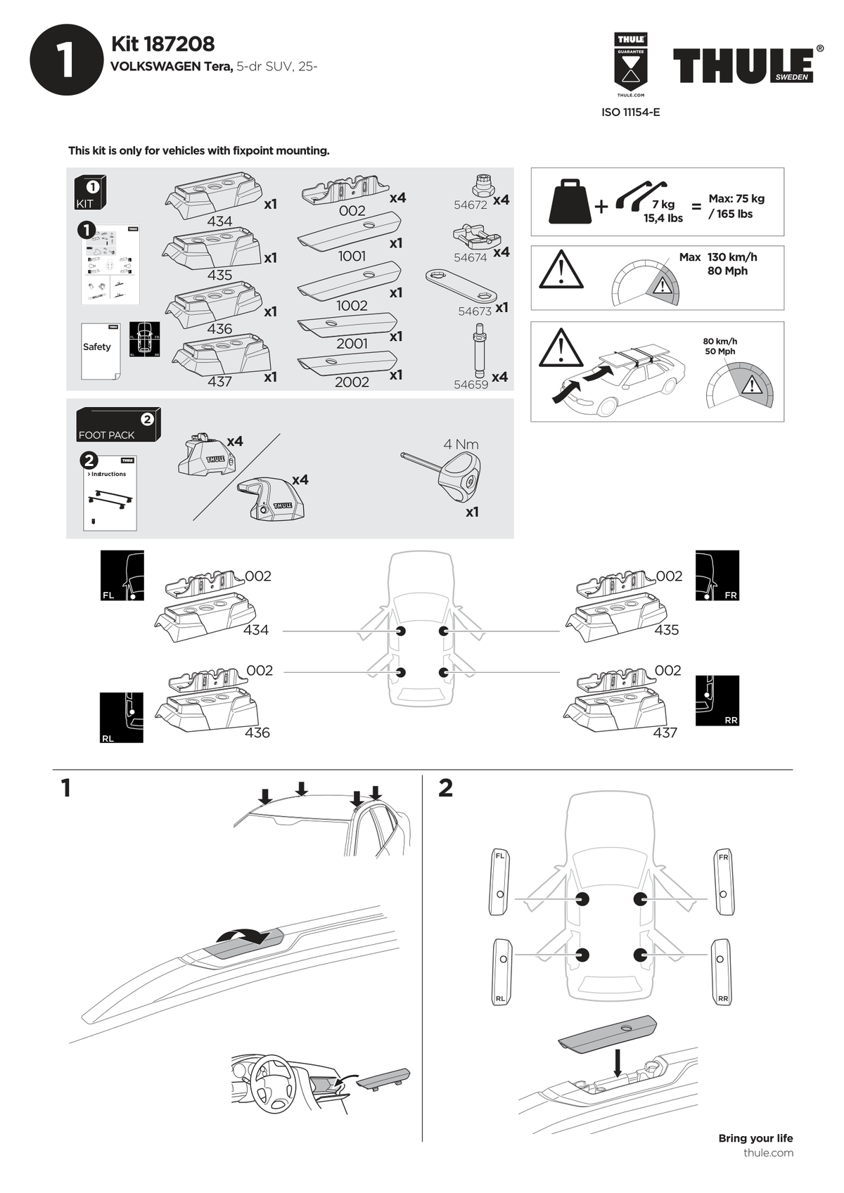 Kit Thule 187208 - instructiuni de montaj (pagina 1)
