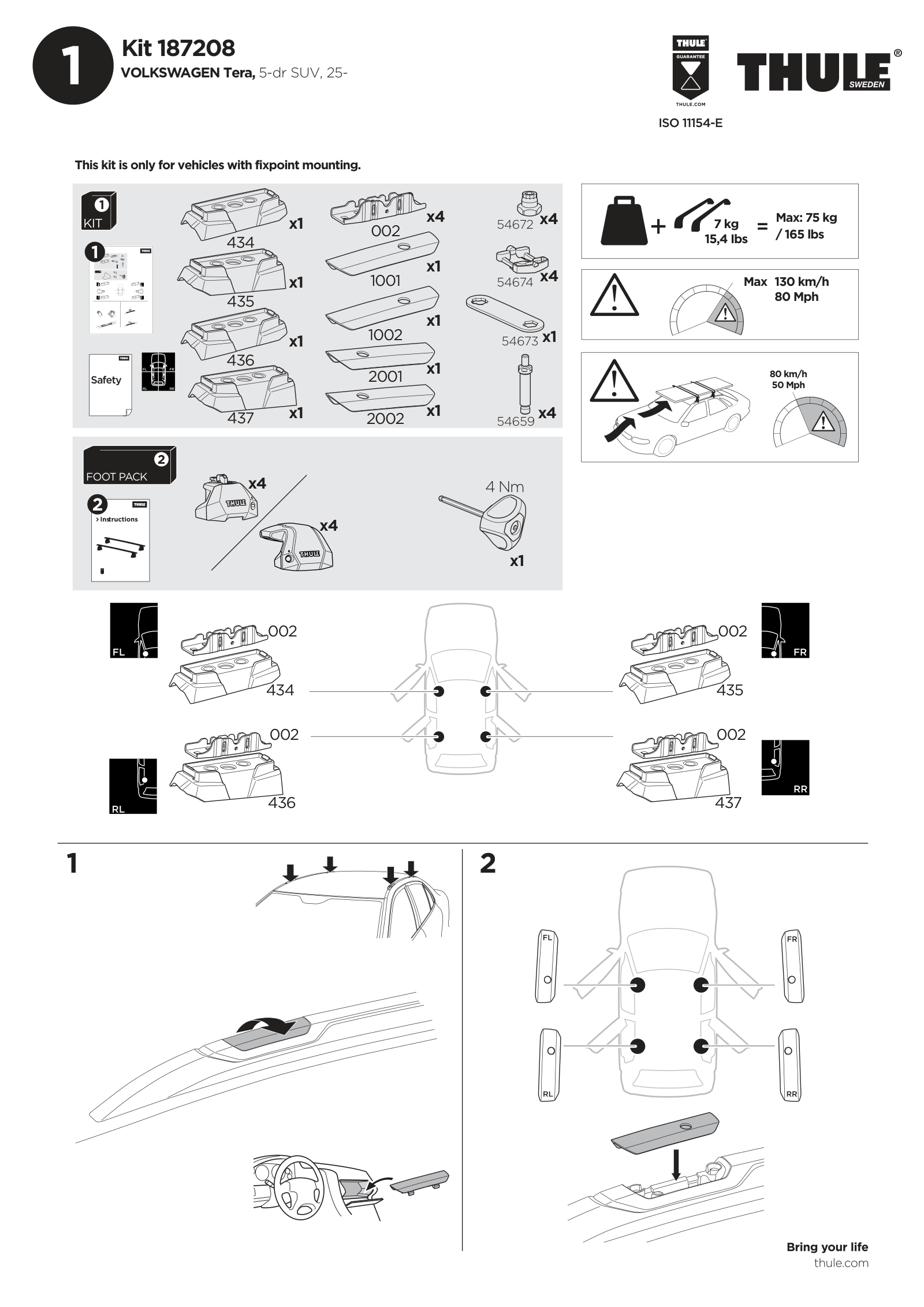 Kit Thule 187208 - instructiuni de montaj (pagina 1)
