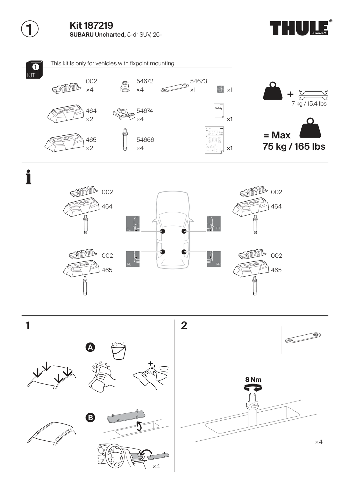Kit Thule 187219 - instructiuni de montaj (pagina 1)