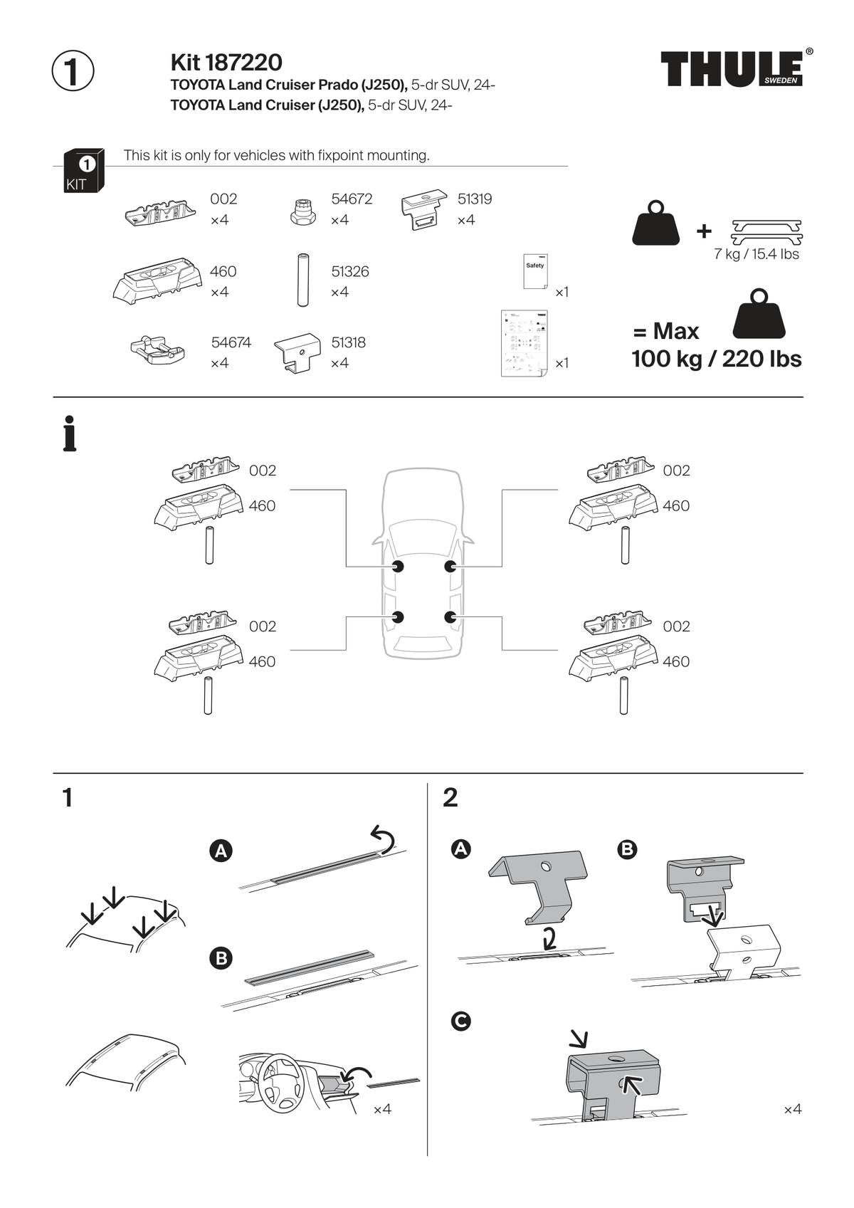 Kit Thule 187220 - instructiuni de montaj (pagina 1)