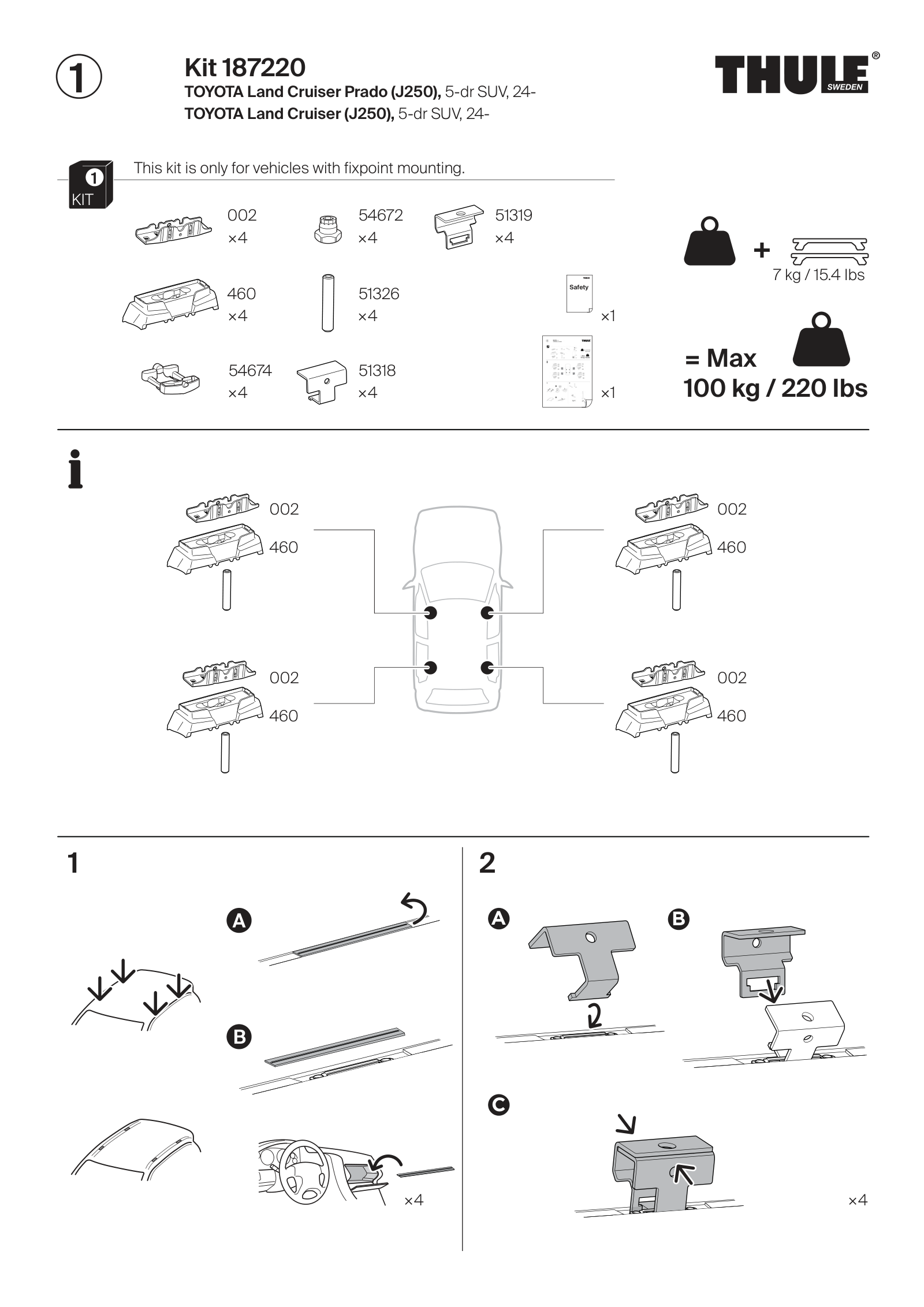 Kit Thule 187220 - instructiuni de montaj (pagina 1)