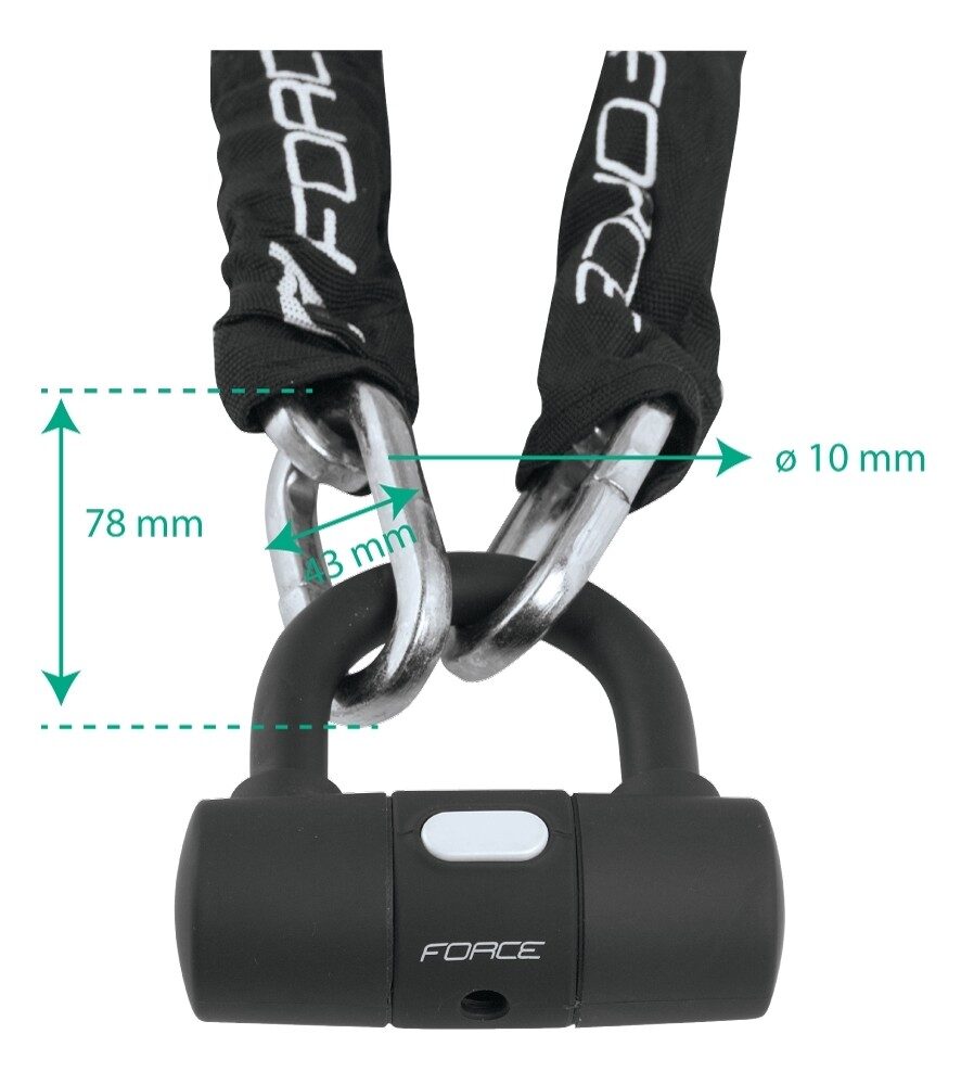 lacat cu zale force 100 cm 10 mm negru 3